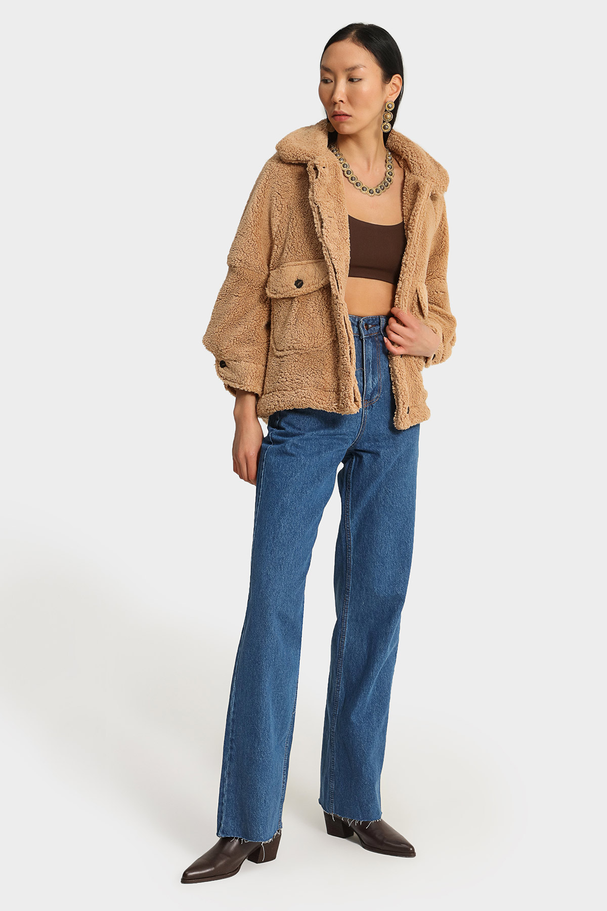 Oversize Peluş Mont | Açelya Okçu 