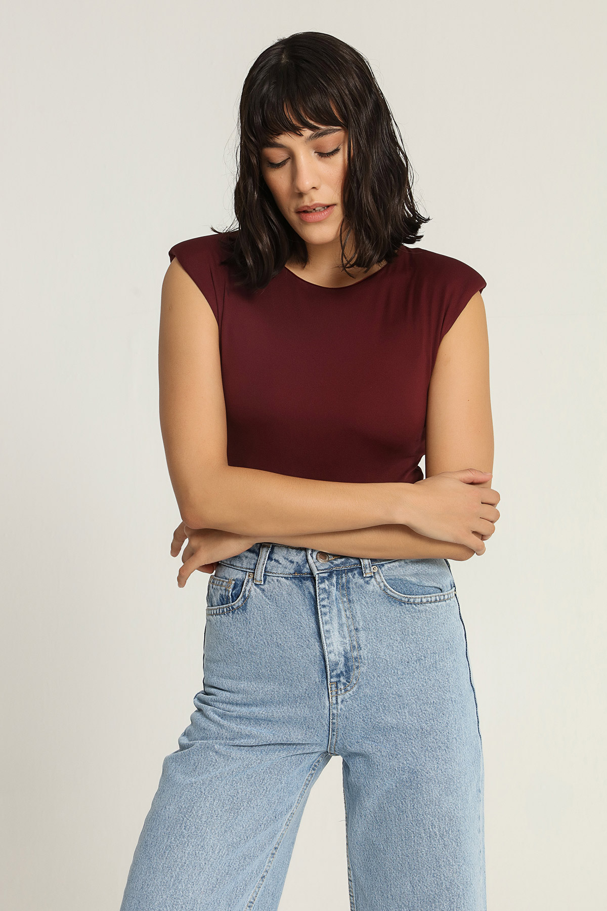 Bisiklet Yaka Tactel Body Suit | Açelya Okçu 