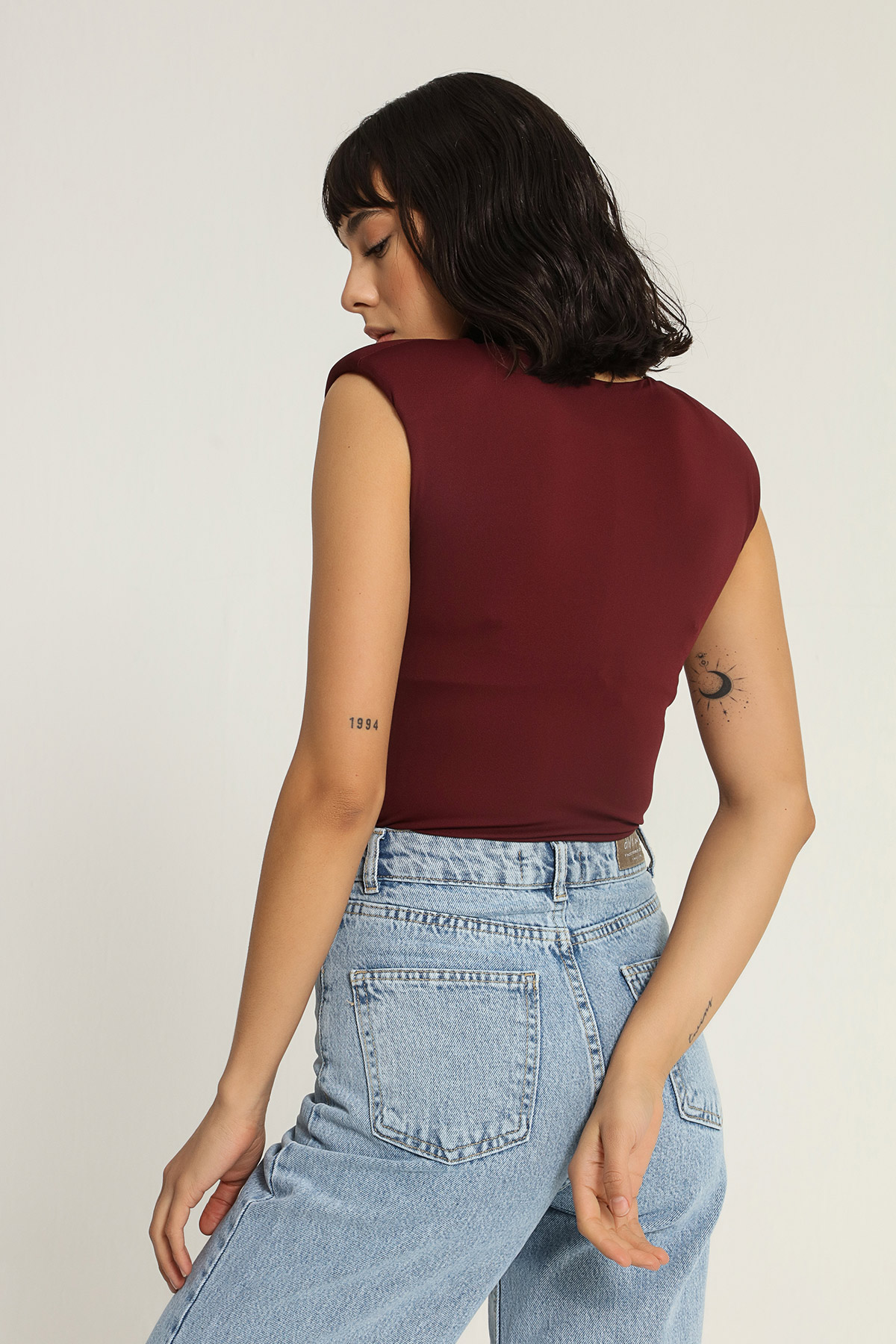 Bisiklet Yaka Tactel Body Suit | Açelya Okçu 