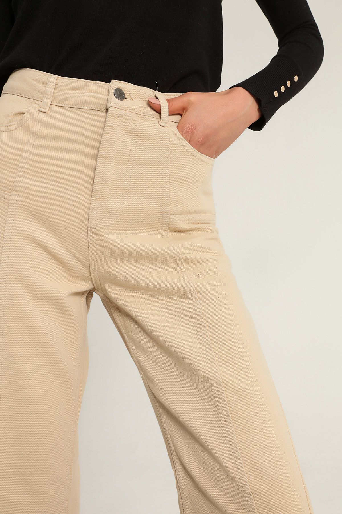 Gabardin İspanyol Paça Pantolon | Açelya Okçu 
