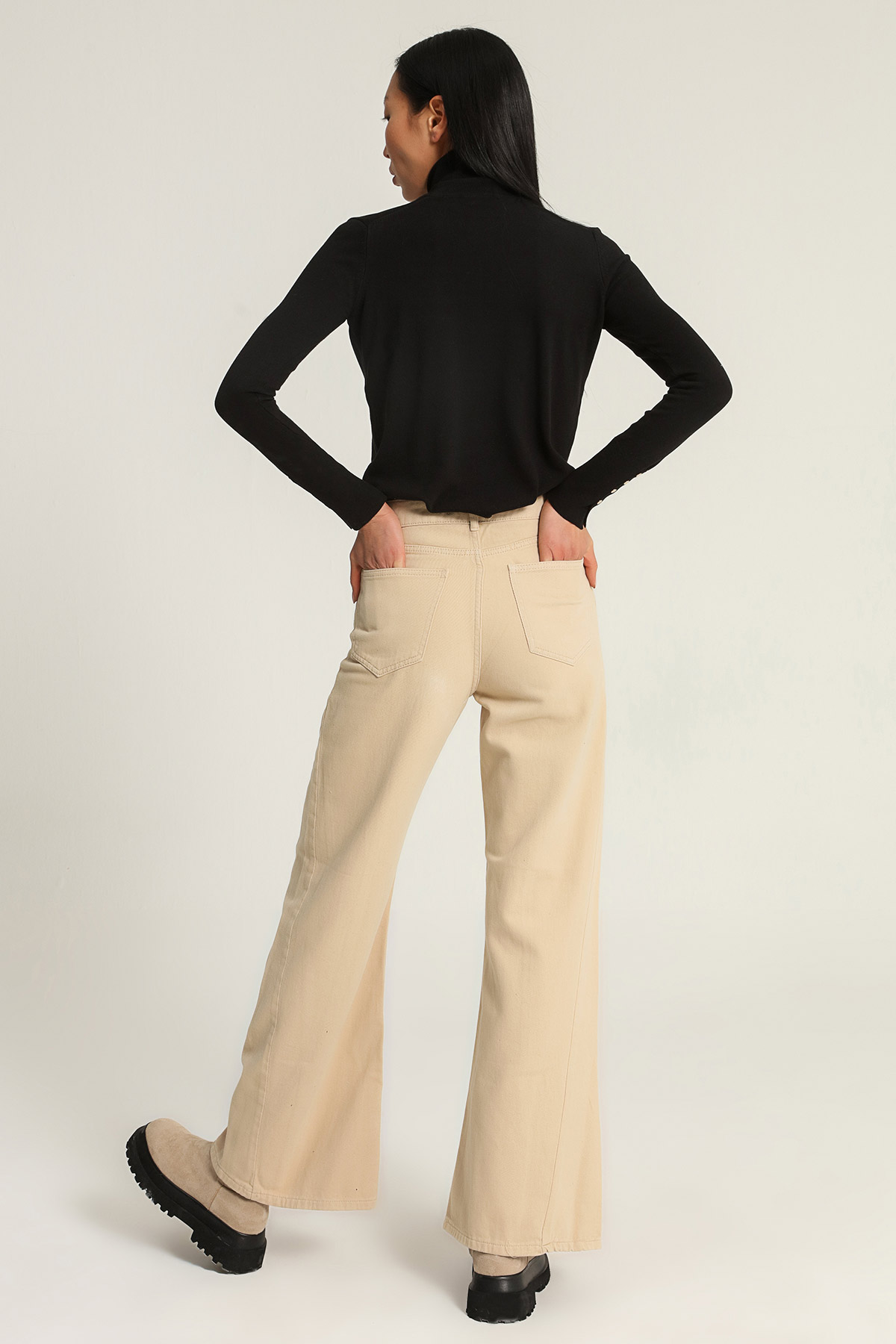 Gabardin İspanyol Paça Pantolon | Açelya Okçu 