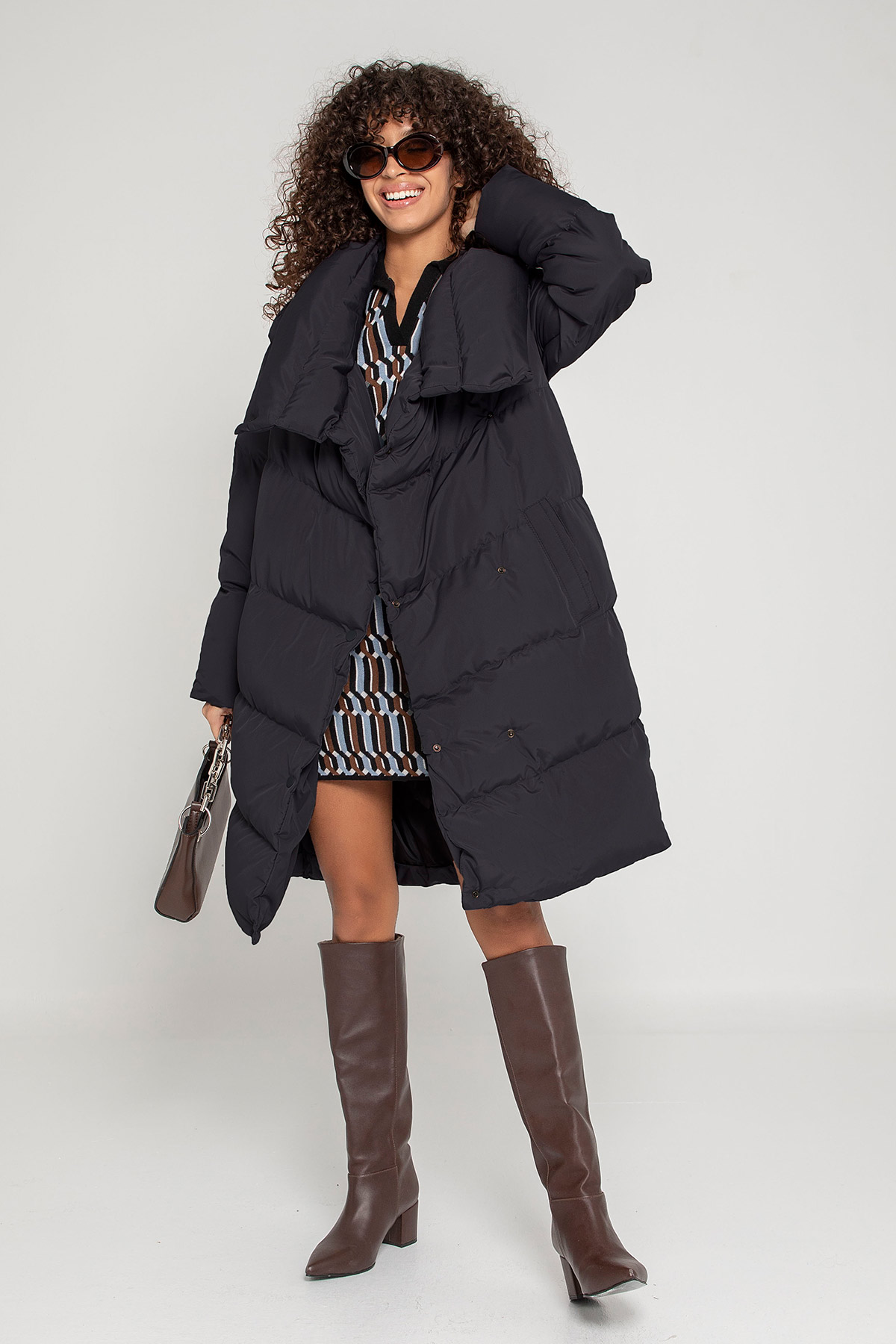 Oversize Asimetrik Şişme Mont | Açelya Okçu 