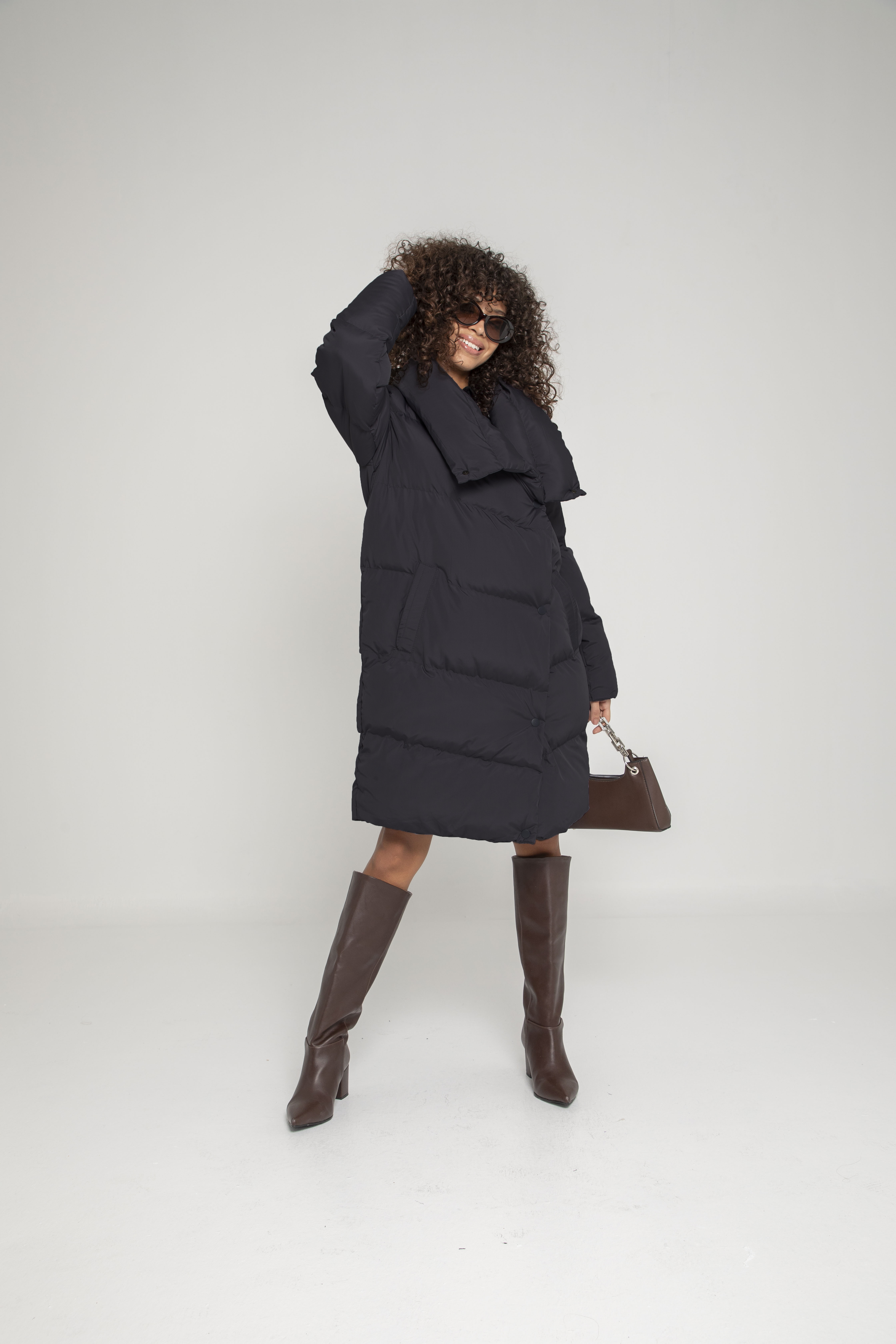 Oversize Asimetrik Şişme Mont | Açelya Okçu 