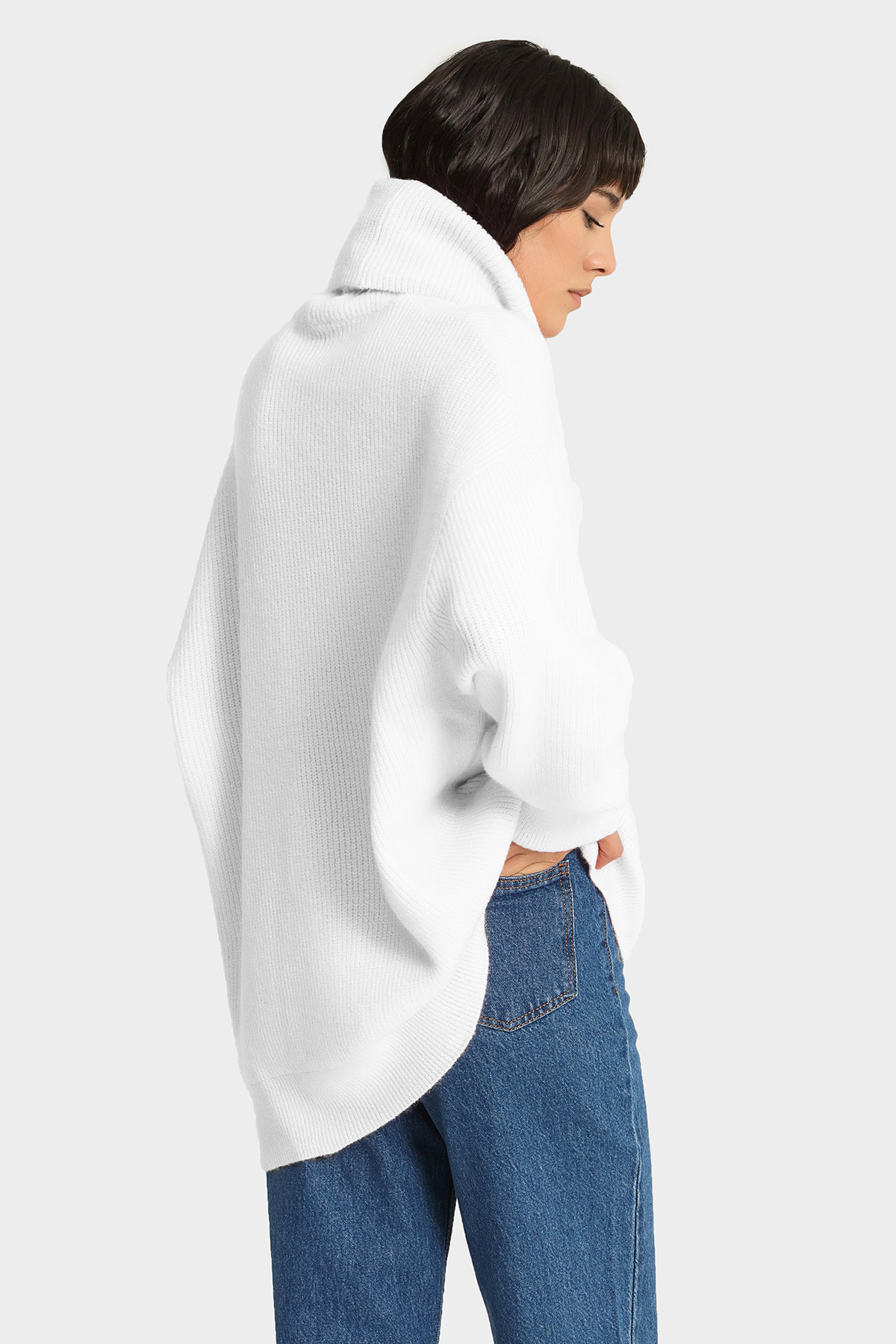 Balıkçı Yaka Oversize Kazak | Açelya Okçu 