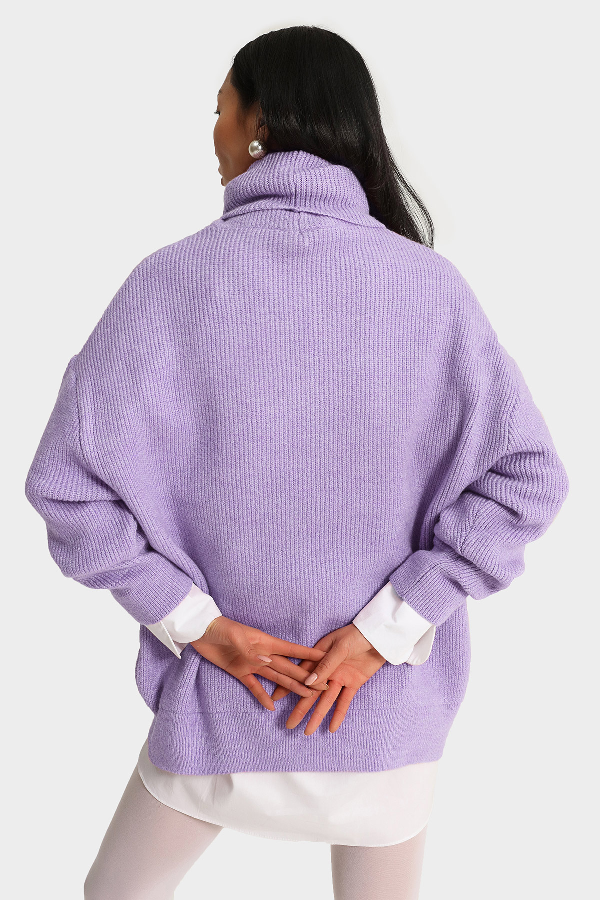 Balıkçı Yaka Oversize Kazak | Açelya Okçu 