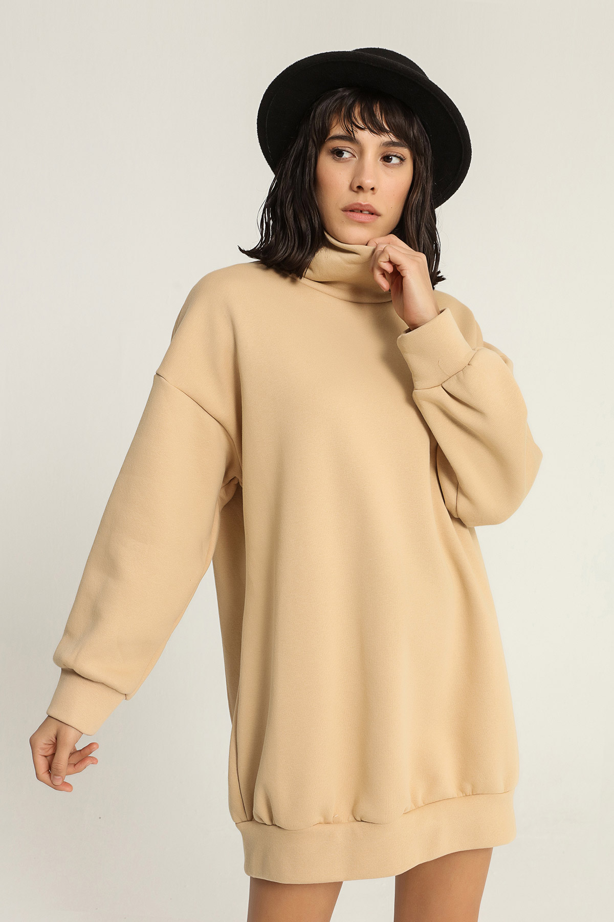 Boğazlı Sweat Elbise | Açelya Okçu 