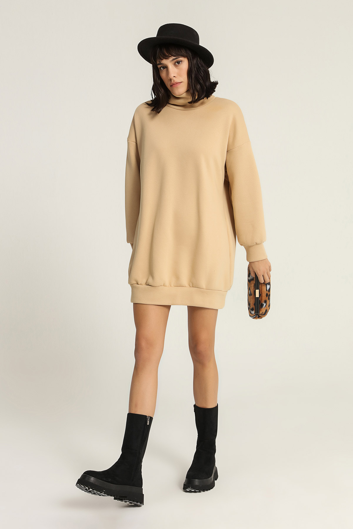 Boğazlı Sweat Elbise | Açelya Okçu 