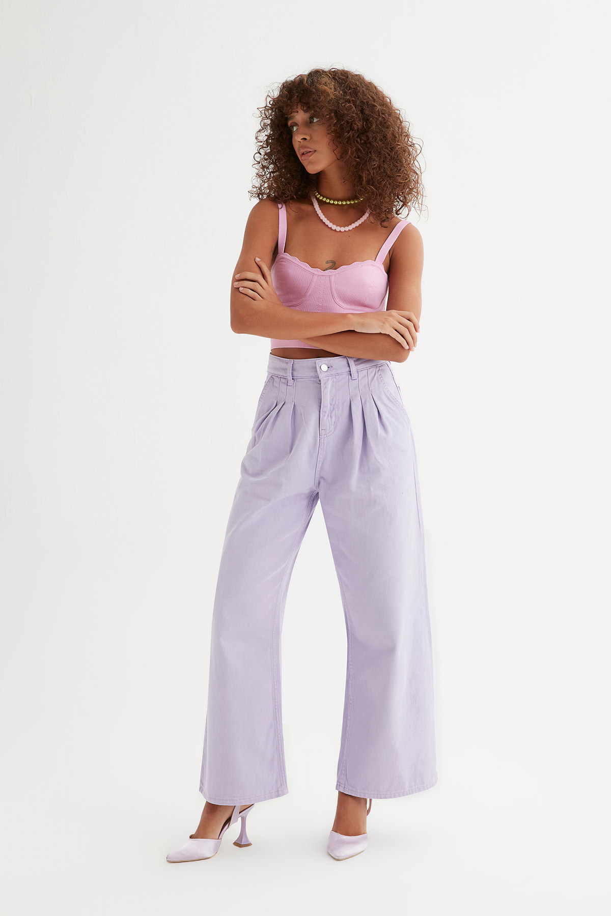 Yüksek Bel Gabardin Palazzo Jean | Açelya Okçu 