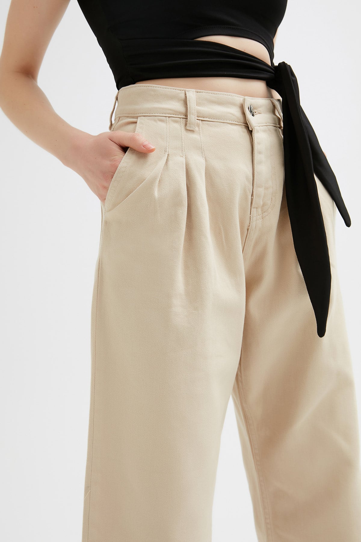 Yüksek Bel Gabardin Palazzo Jean |  