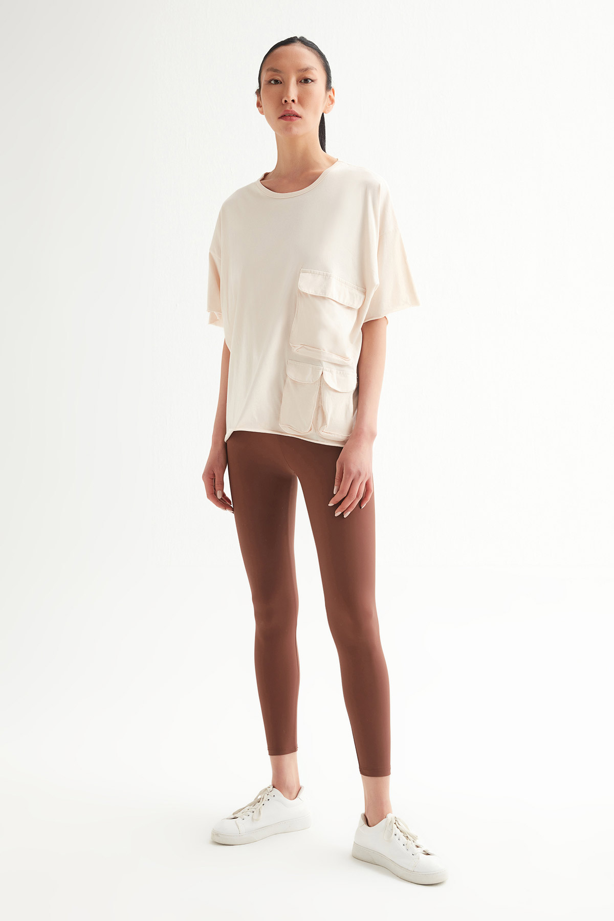 Oversize Çift Cepli Tshirt | Açelya Okçu 