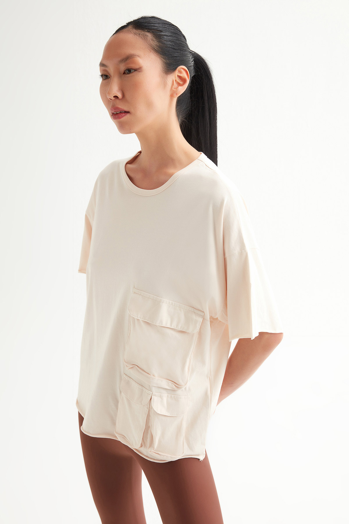 Oversize Çift Cepli Tshirt | Açelya Okçu 