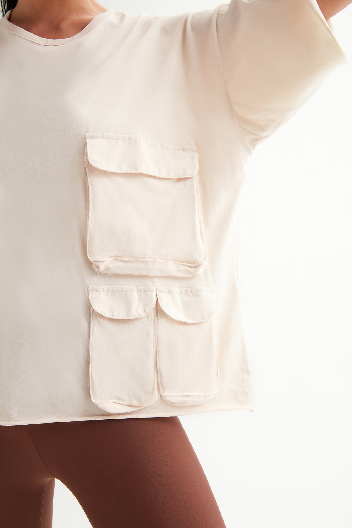 Oversize Çift Cepli Tshirt | Açelya Okçu 