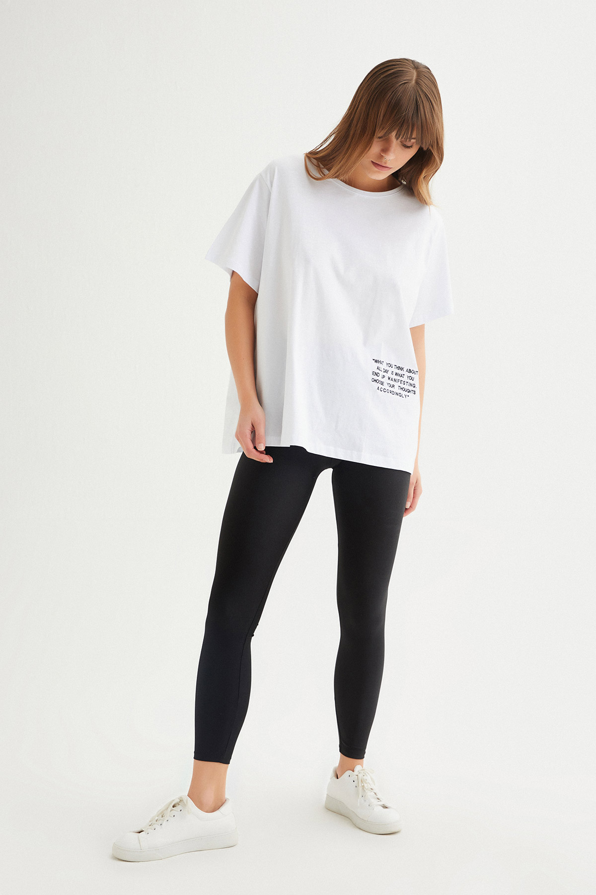 Oversize Sloganlı Tshirt | Açelya Okçu 