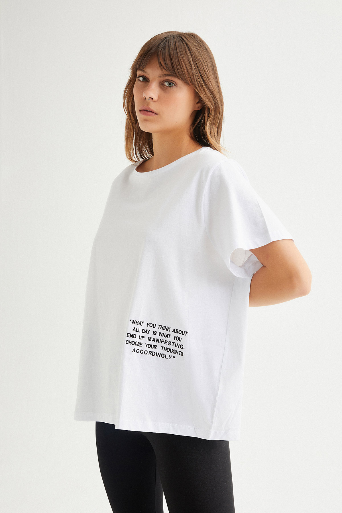 Oversize Sloganlı Tshirt | Açelya Okçu 