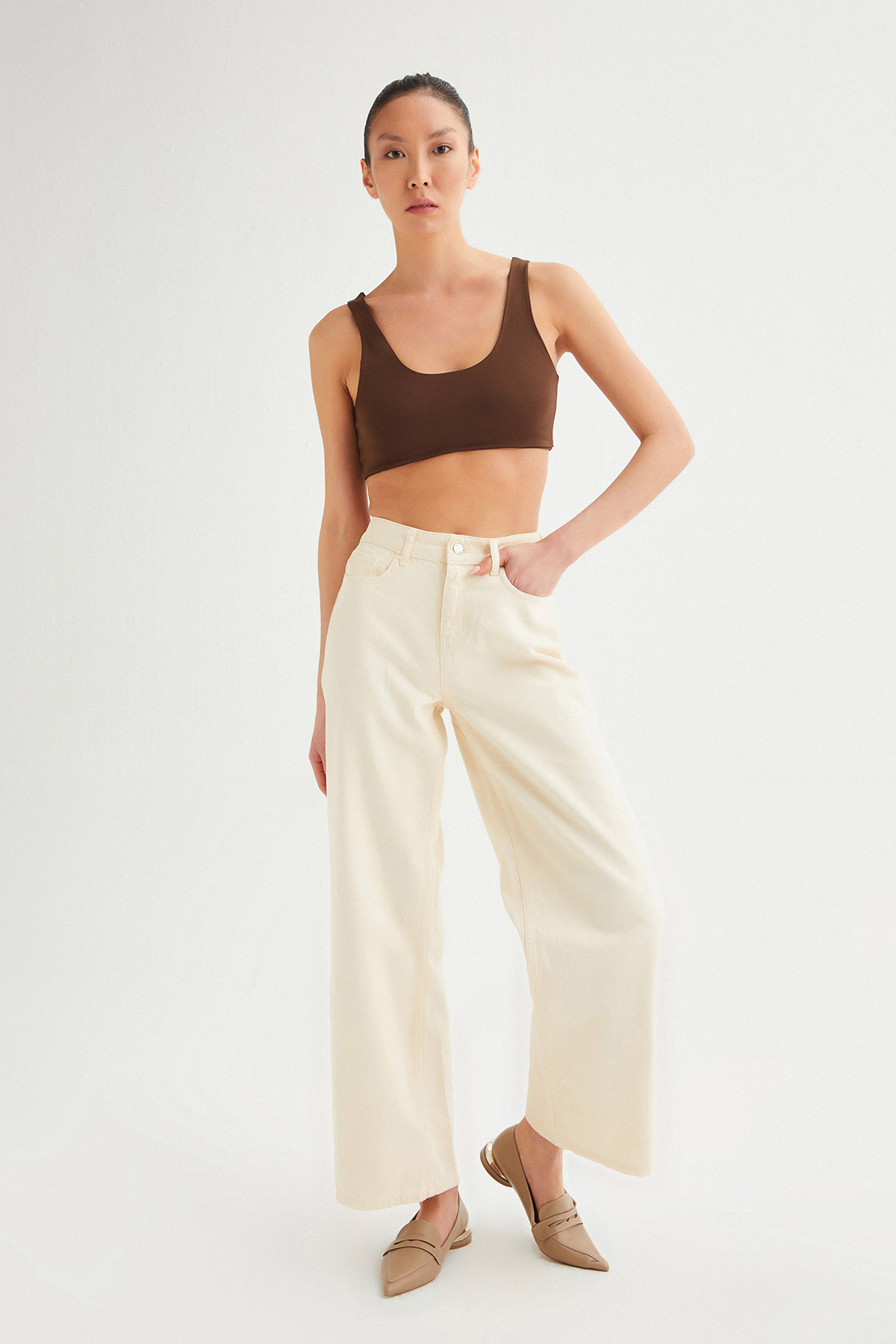 Palazzo Yüksek Bel Gabardin Jean | Açelya Okçu 
