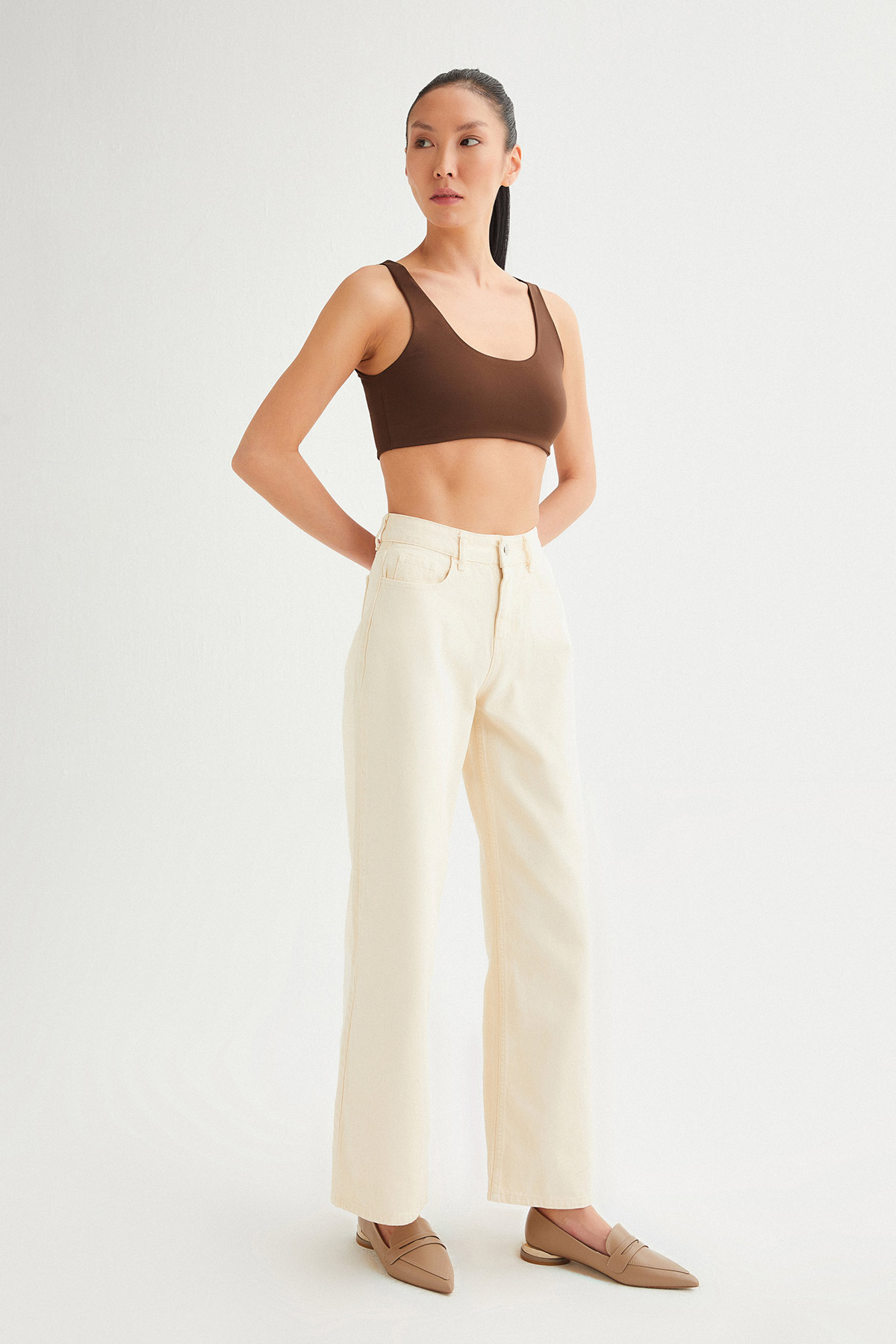 Palazzo Yüksek Bel Gabardin Jean | Açelya Okçu 