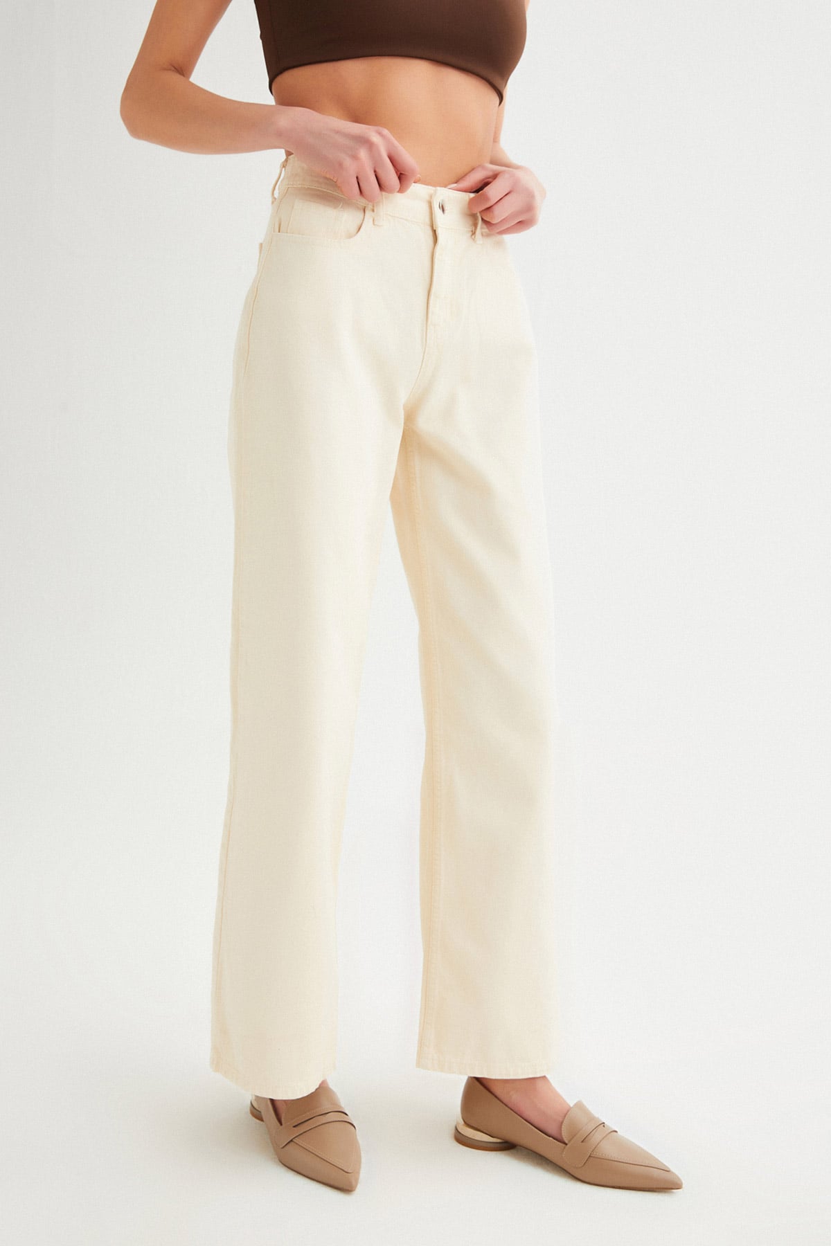 Palazzo Yüksek Bel Gabardin Jean | Açelya Okçu 