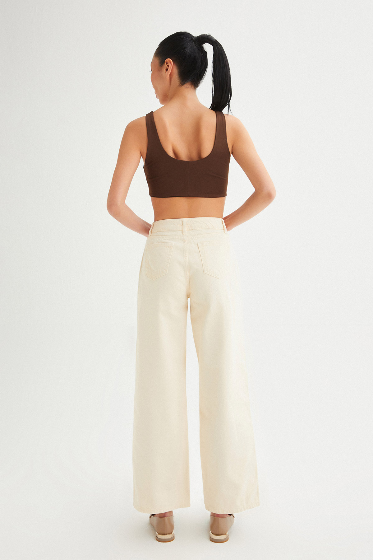 Palazzo Yüksek Bel Gabardin Jean | Açelya Okçu 