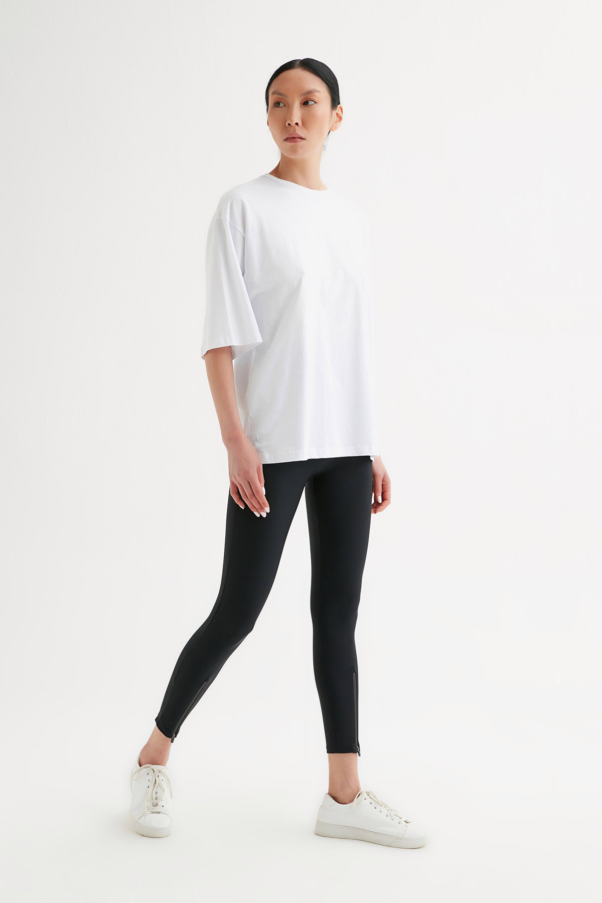 Düşük Kol Oversize Basic Tshirt | Açelya Okçu 