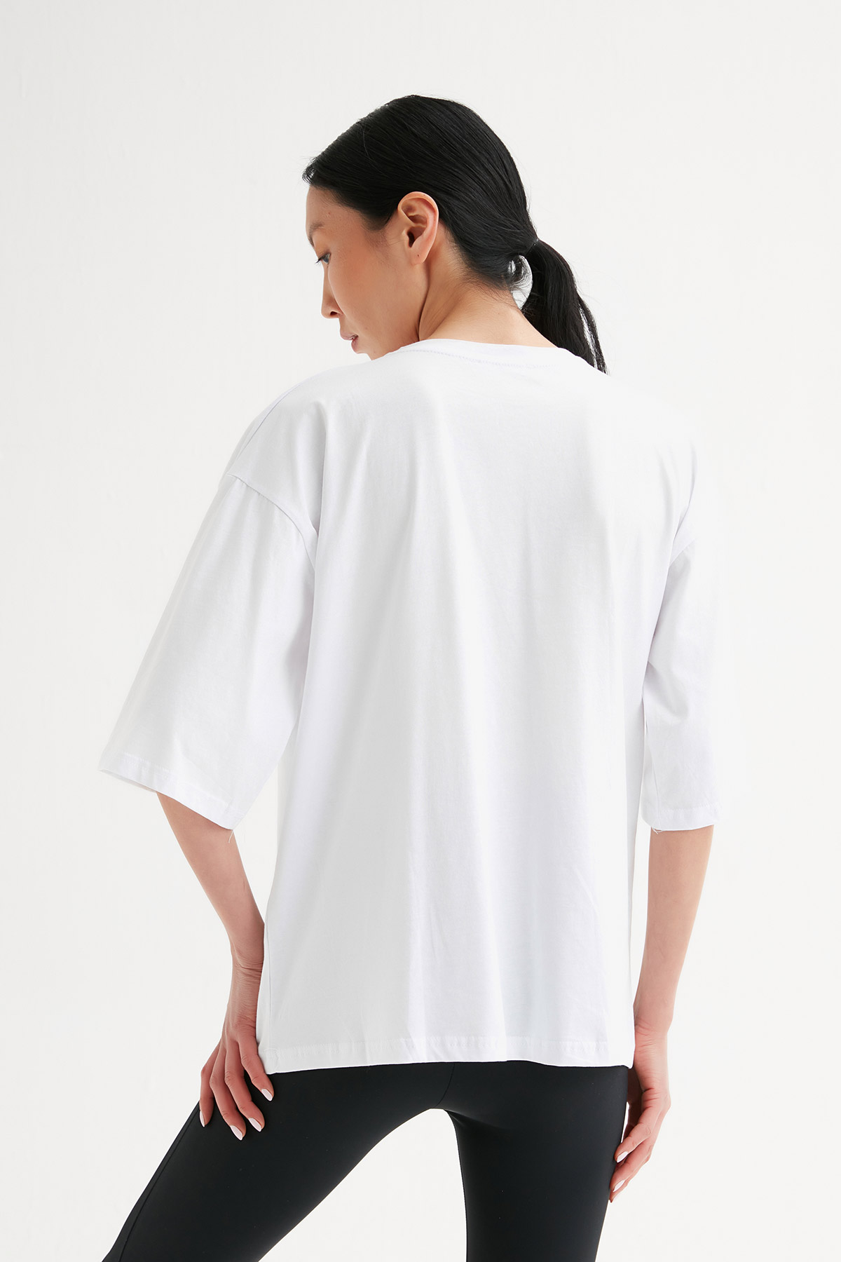 Düşük Kol Oversize Basic Tshirt | Açelya Okçu 