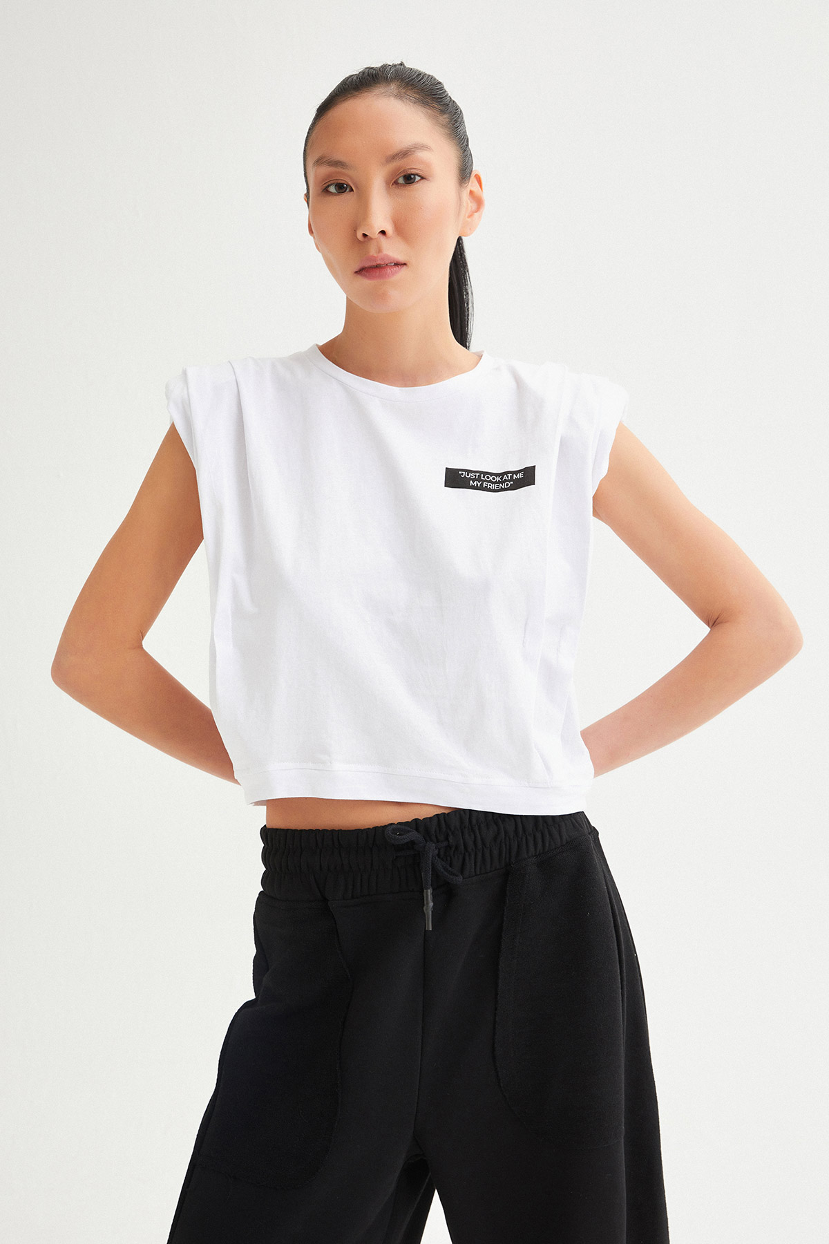  Vatkalı Sloganlı Tshirt | Açelya Okçu 