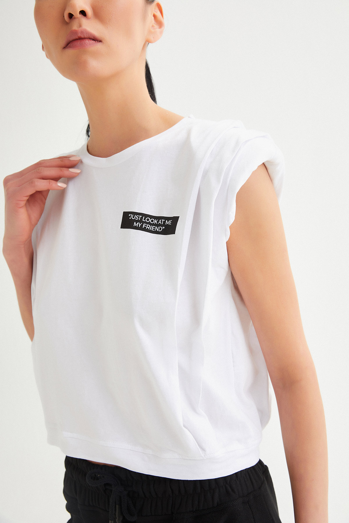  Vatkalı Sloganlı Tshirt | Açelya Okçu 