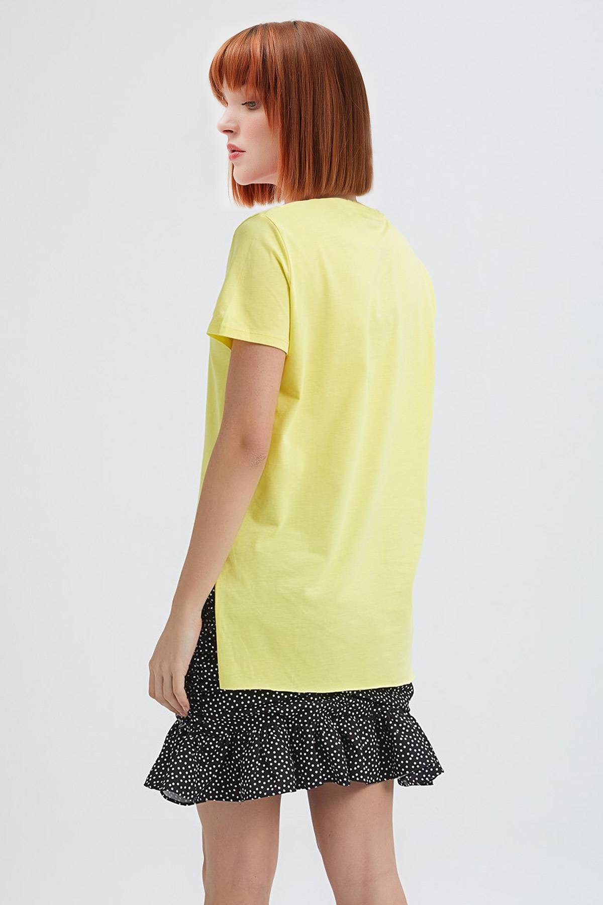 Basic Yırtmaçlı Oversize Tshirt | Açelya Okçu 