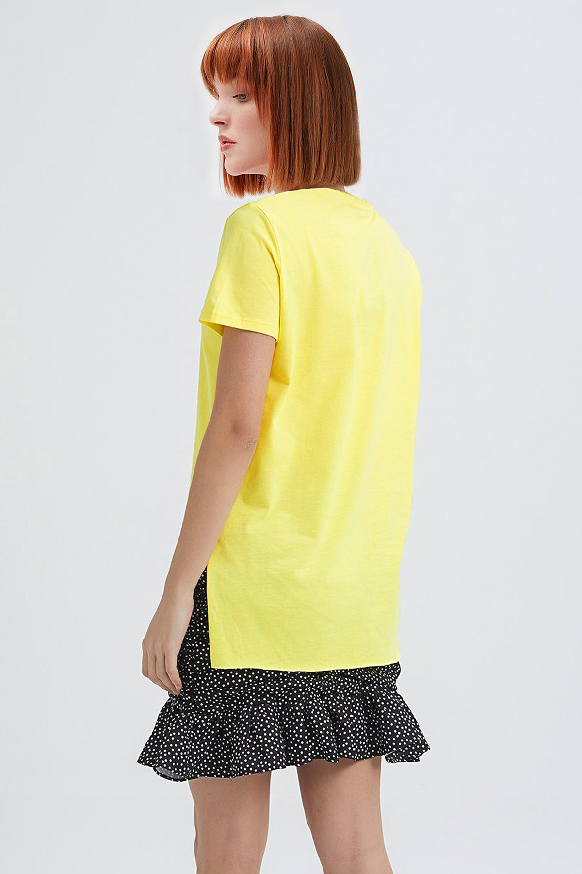 Basic Yırtmaçlı Oversize Tshirt | Açelya Okçu 