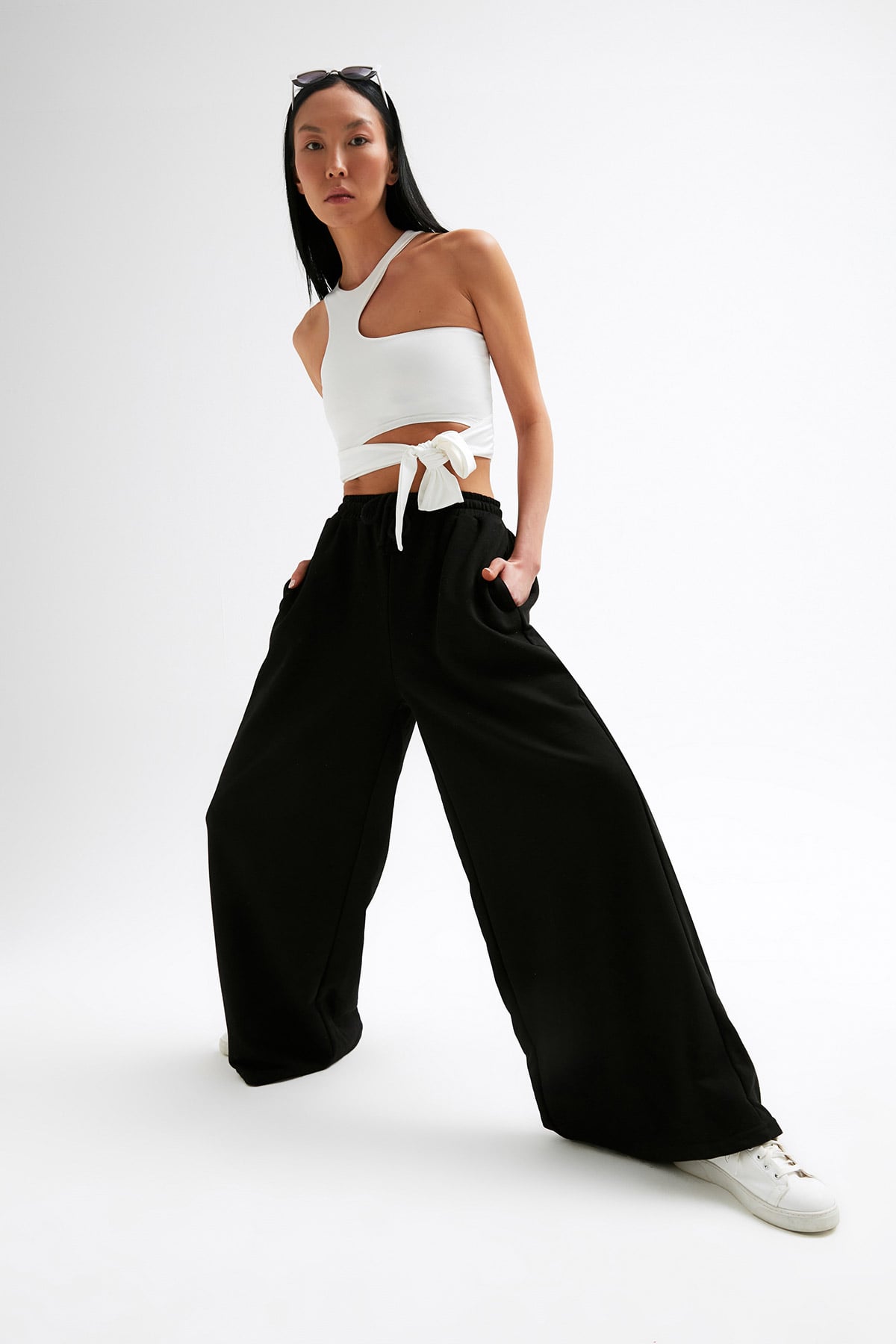 Tactel Bağlamalı Crop Bluz |  