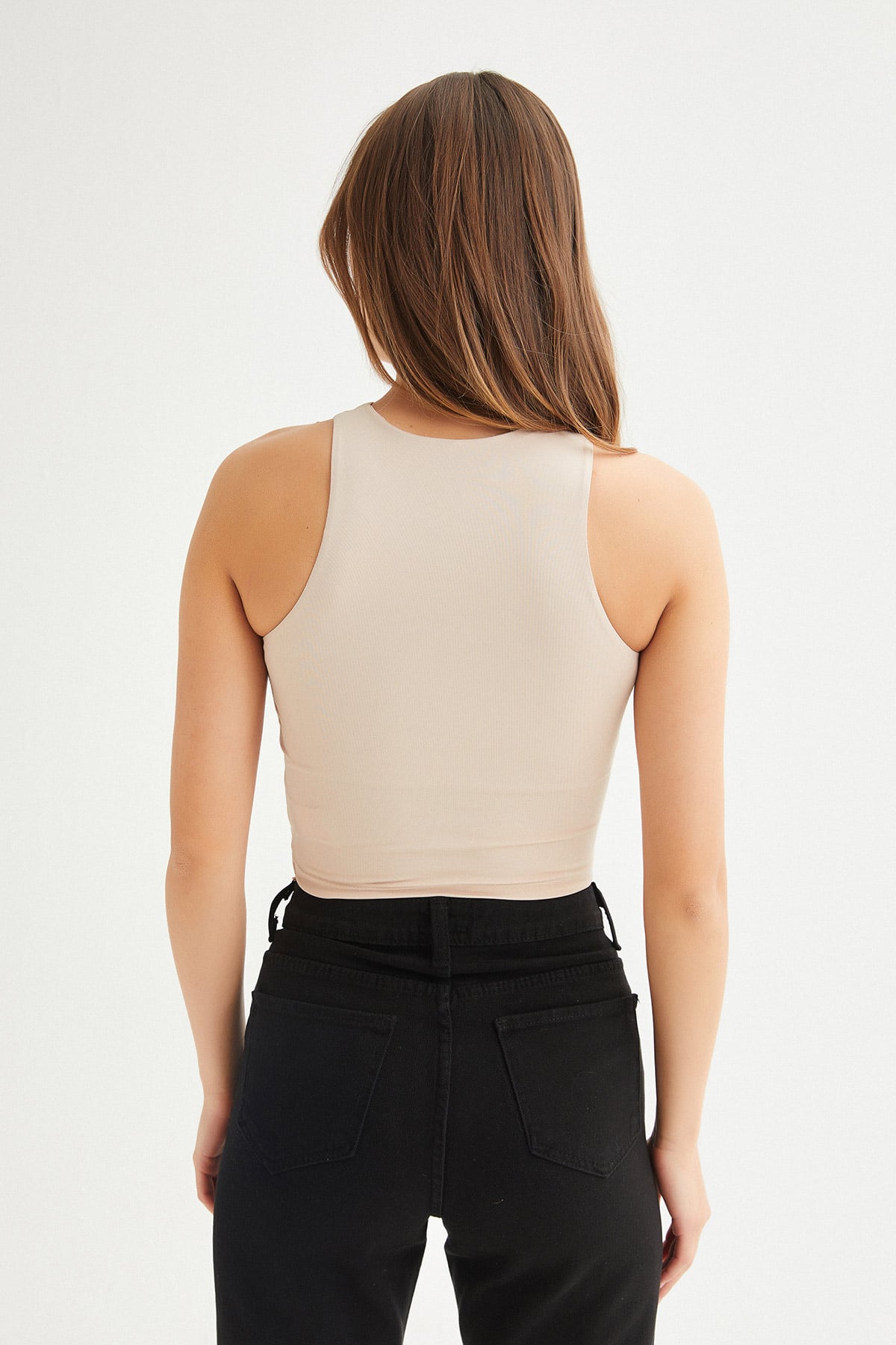 Tactel Bağlamalı Crop Bluz |  
