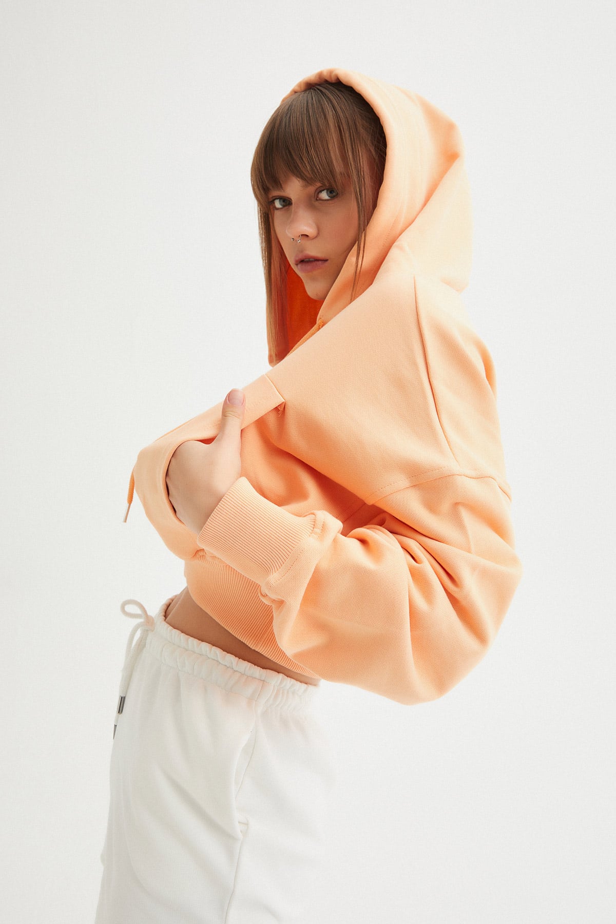 Kapüşonlu Crop Sweat | Açelya Okçu 