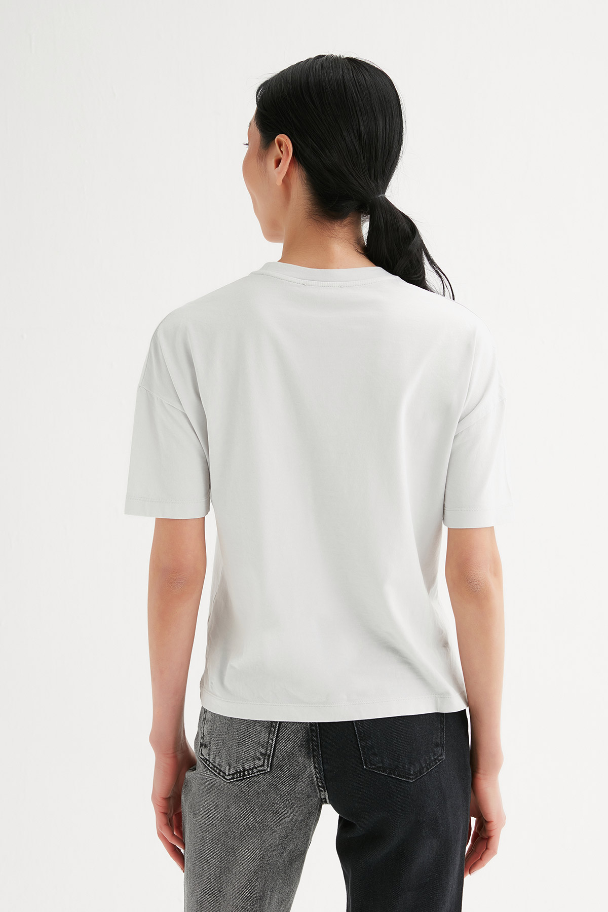 Bisiklet Yaka Basic Tshirt | Açelya Okçu 