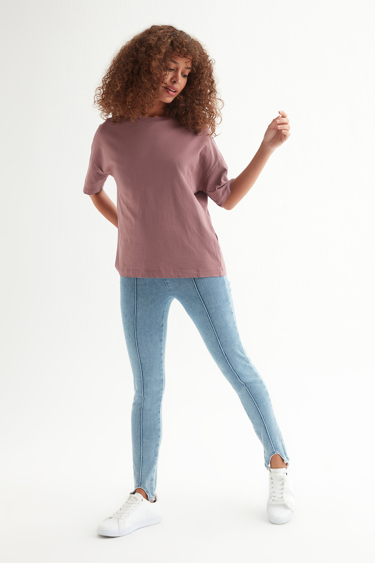 Bisiklet Yaka Basic Tshirt | Açelya Okçu 