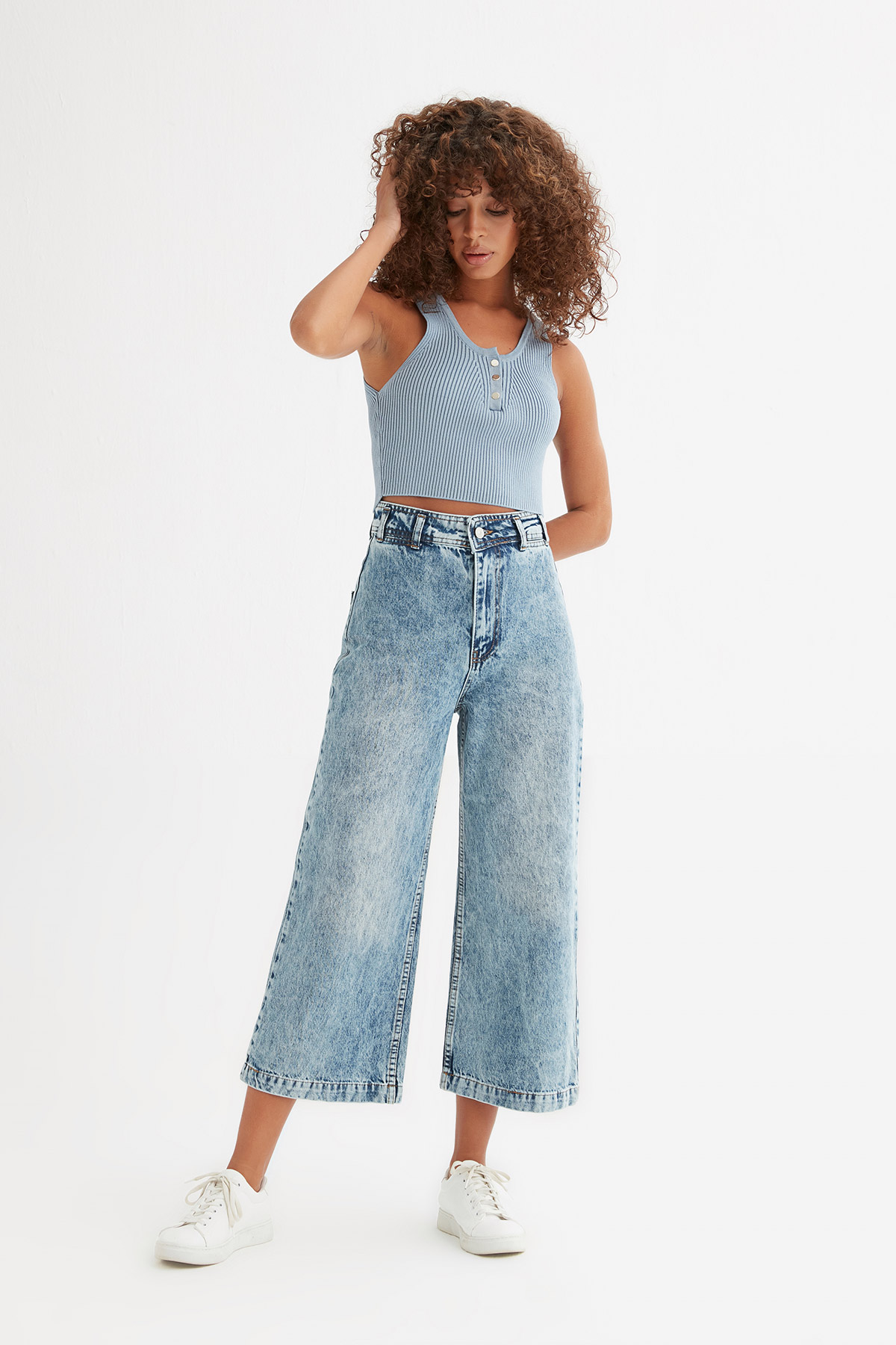 Fitilli Crop Triko Bluz | Açelya Okçu 