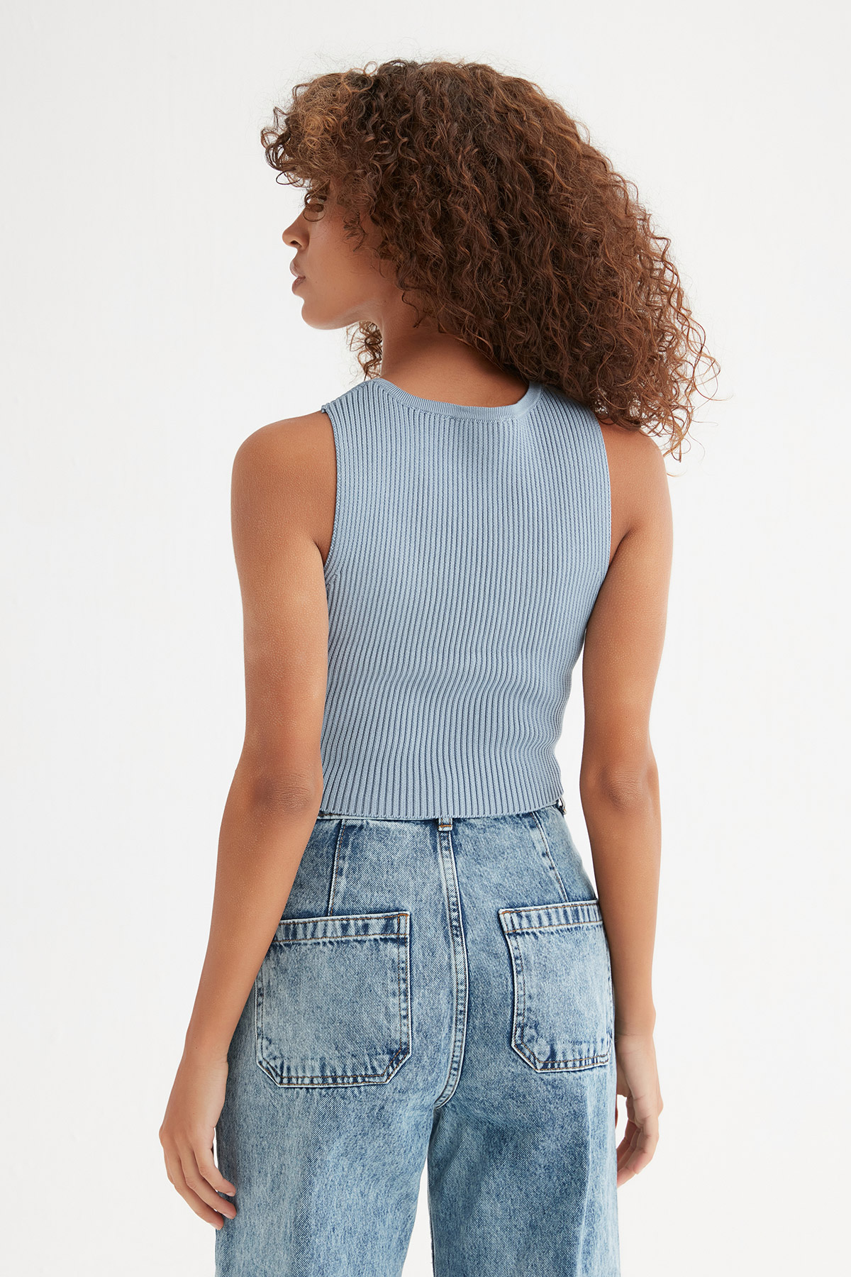 Fitilli Crop Triko Bluz | Açelya Okçu 