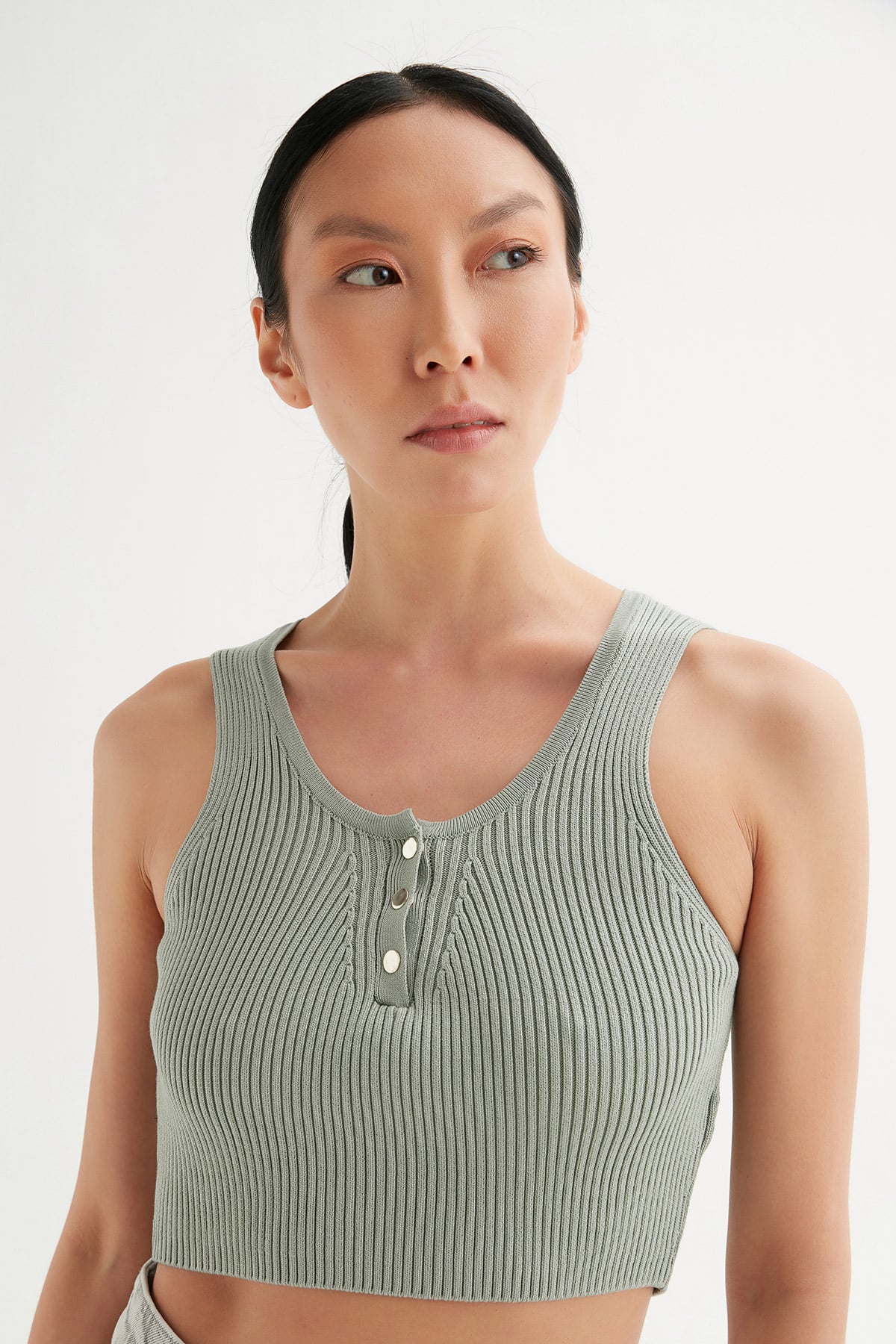 Fitilli Crop Triko Bluz |  