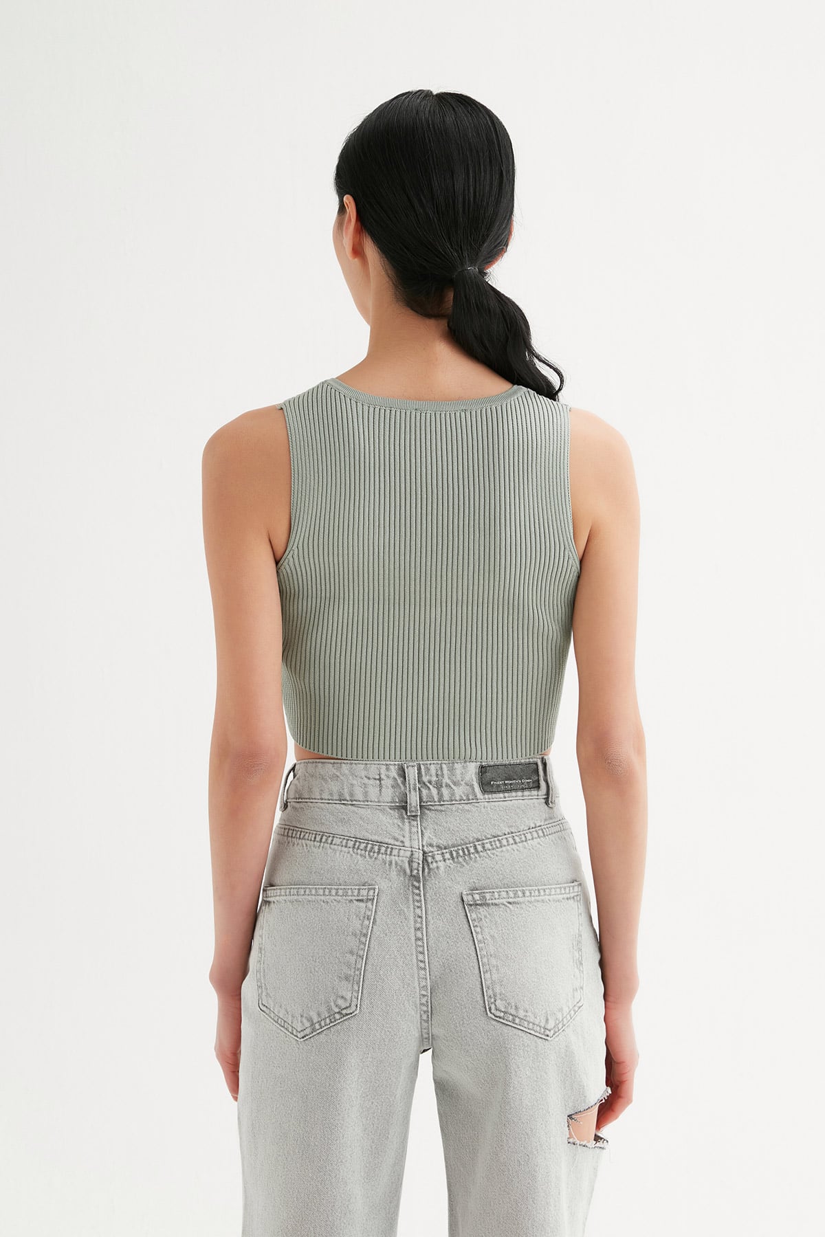 Fitilli Crop Triko Bluz |  