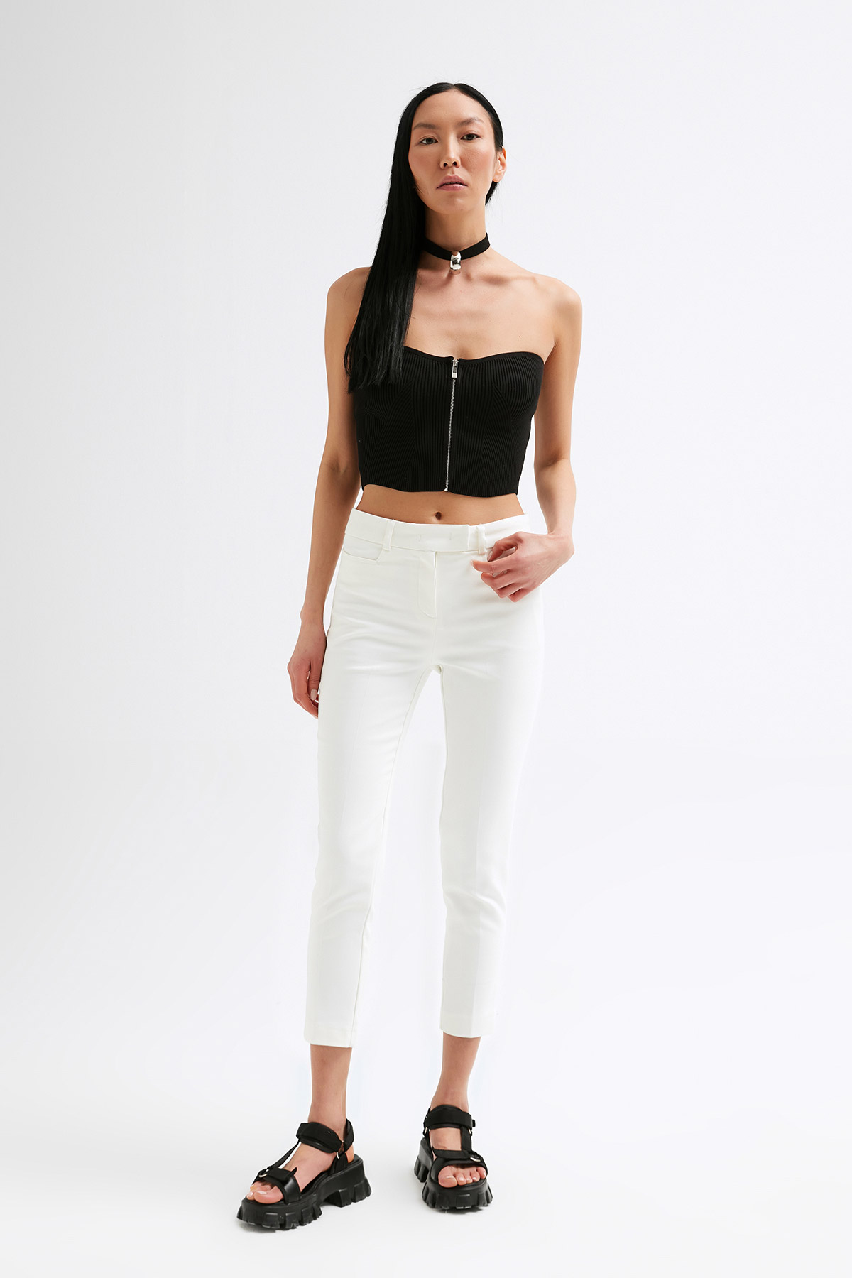 Fermuarlı Crop Büstiyer | Açelya Okçu 