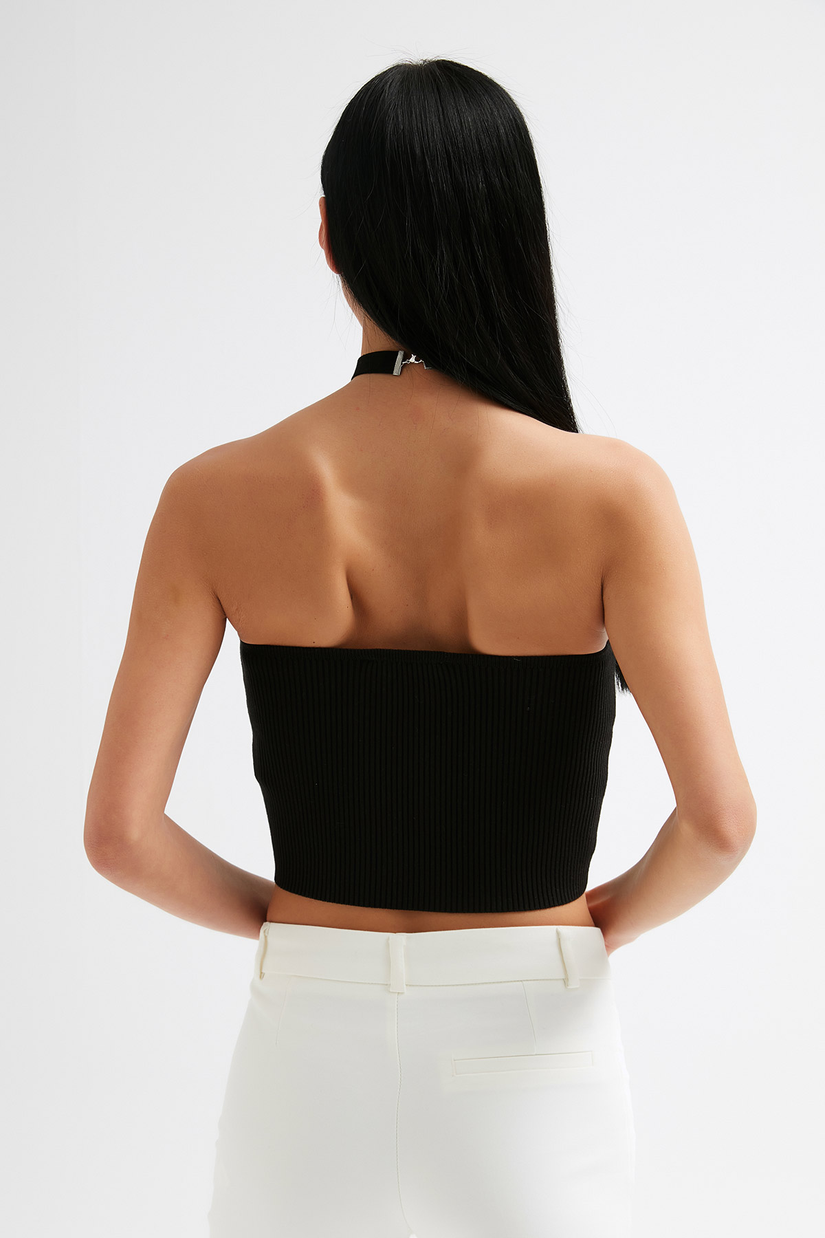 Fermuarlı Crop Büstiyer | Açelya Okçu 
