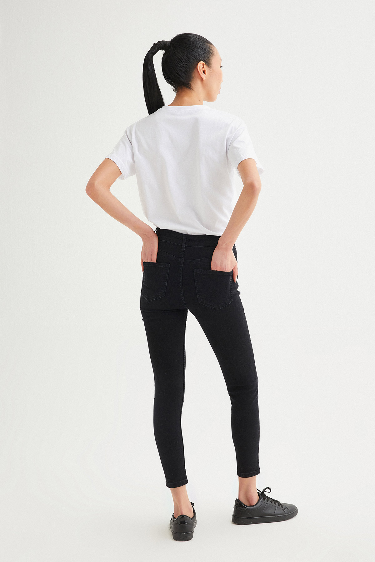 Yüksek Bel Fermuar Detaylı Likralı Skinny Jean | Açelya Okçu 
