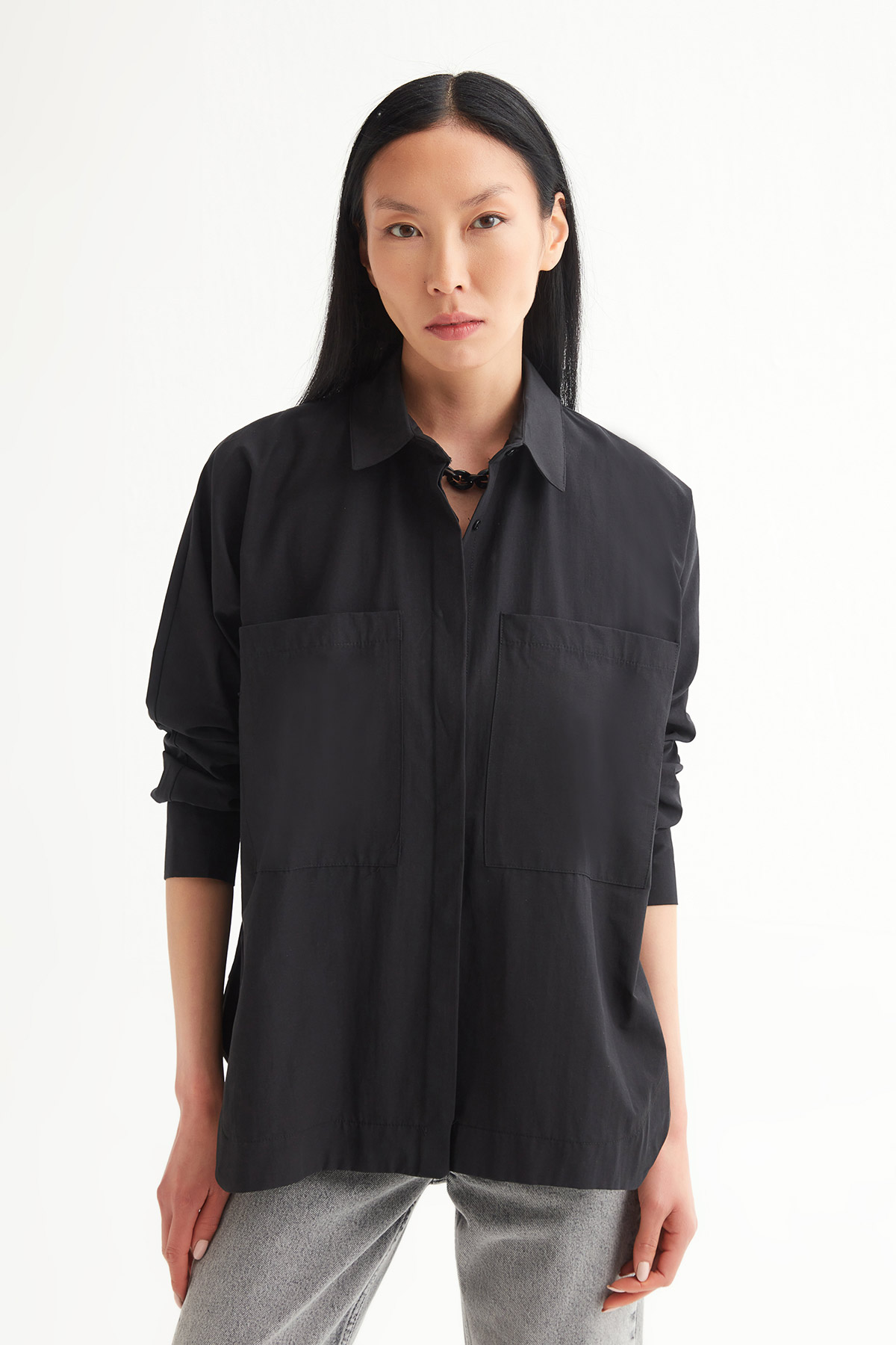 Oversize Torba Cep Gömlek | Açelya Okçu 