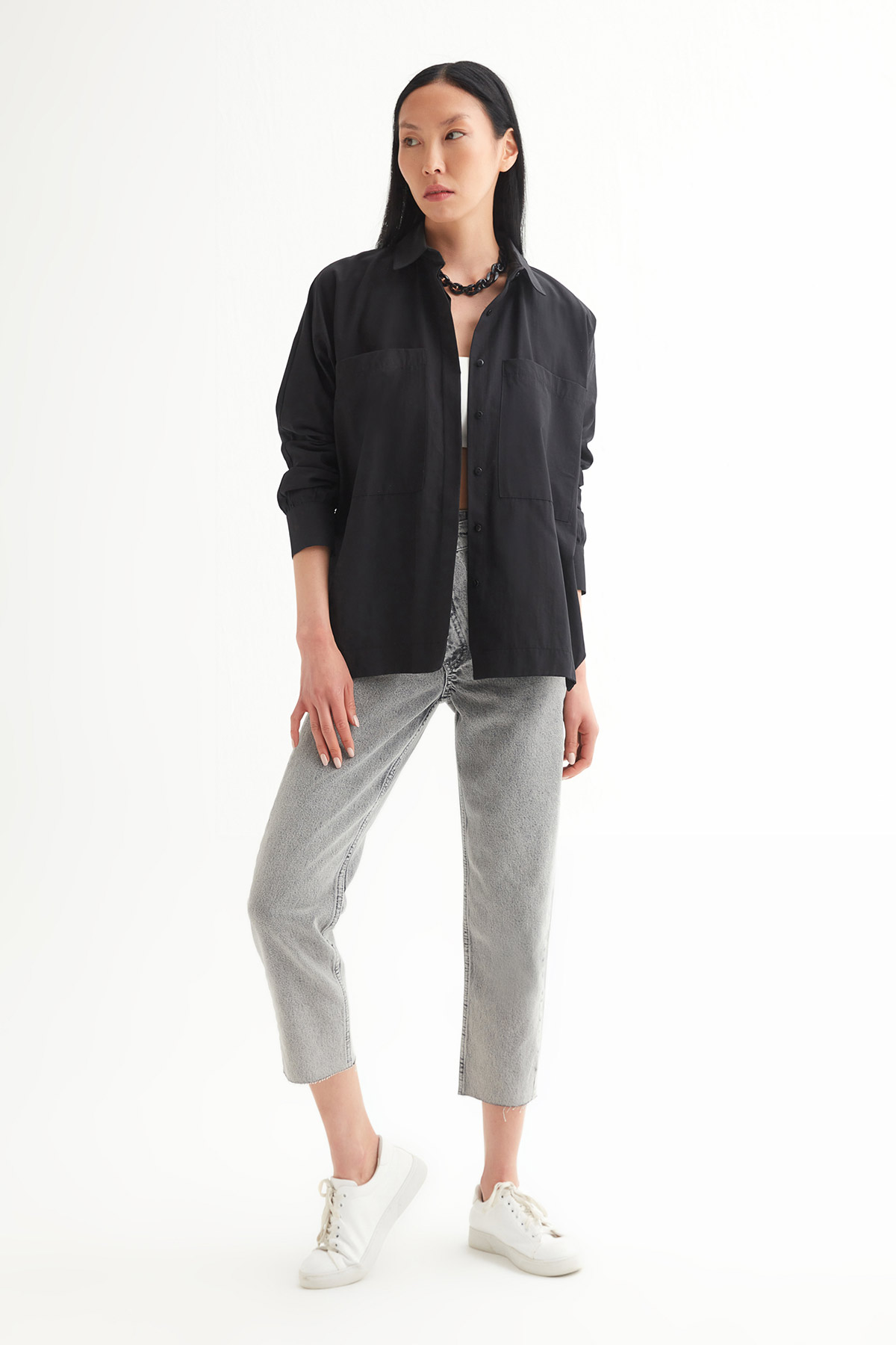 Oversize Torba Cep Gömlek | Açelya Okçu 