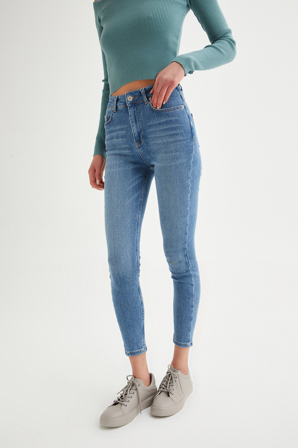 Full Likra Dizi Kesik Skinny Jean | Açelya Okçu 