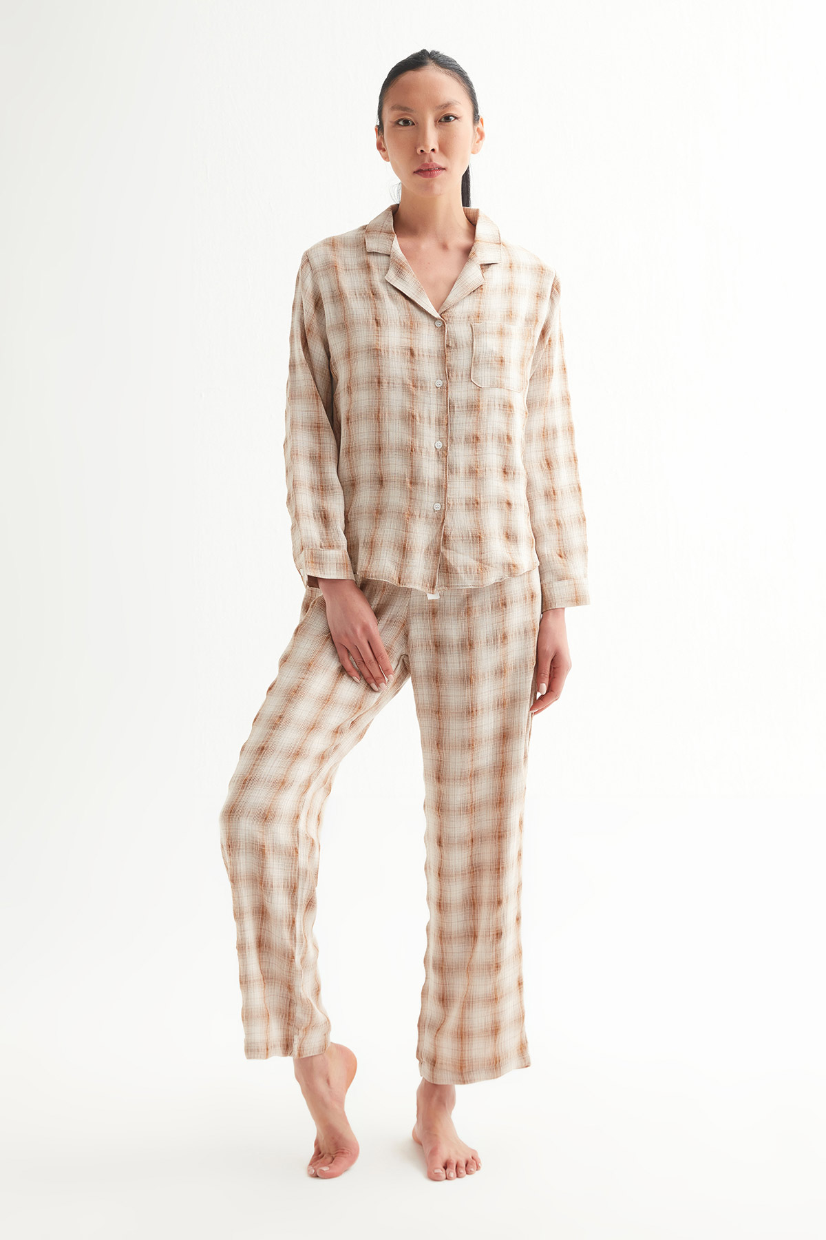 Ekoseli Pijama Takımı | Açelya Okçu 