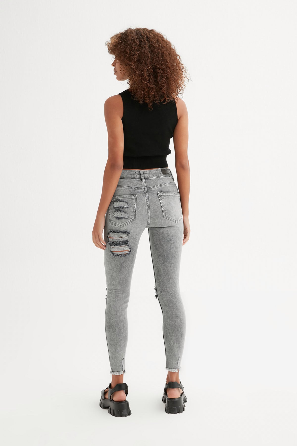 Arka Ve Ön Bacak Yırtık Skinny Jean |  