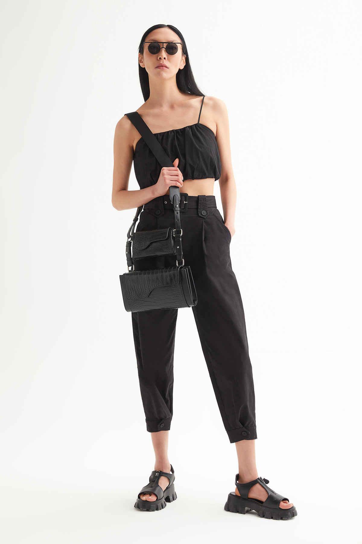 Yüksek Bel Coton Jogger Pantolon | Açelya Okçu 
