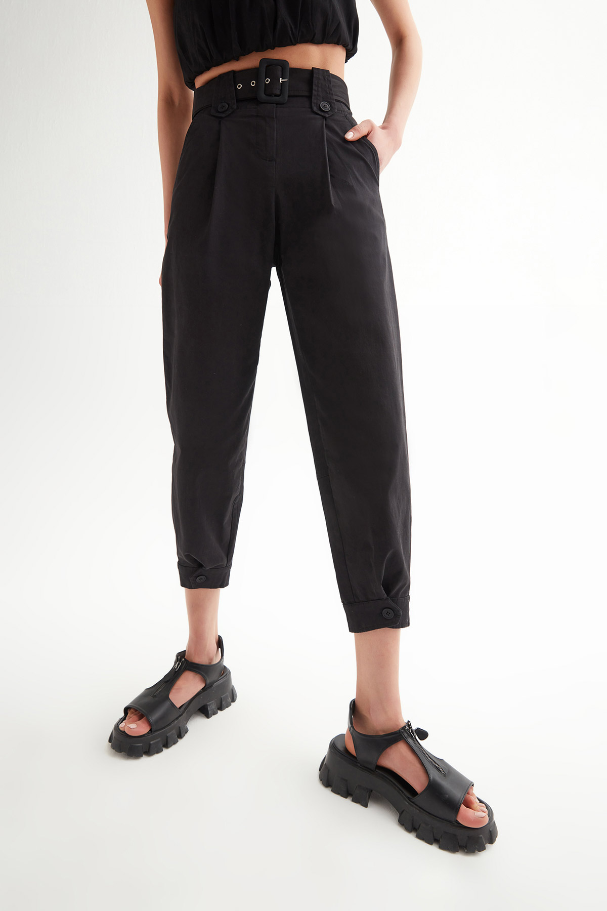 Yüksek Bel Coton Jogger Pantolon | Açelya Okçu 