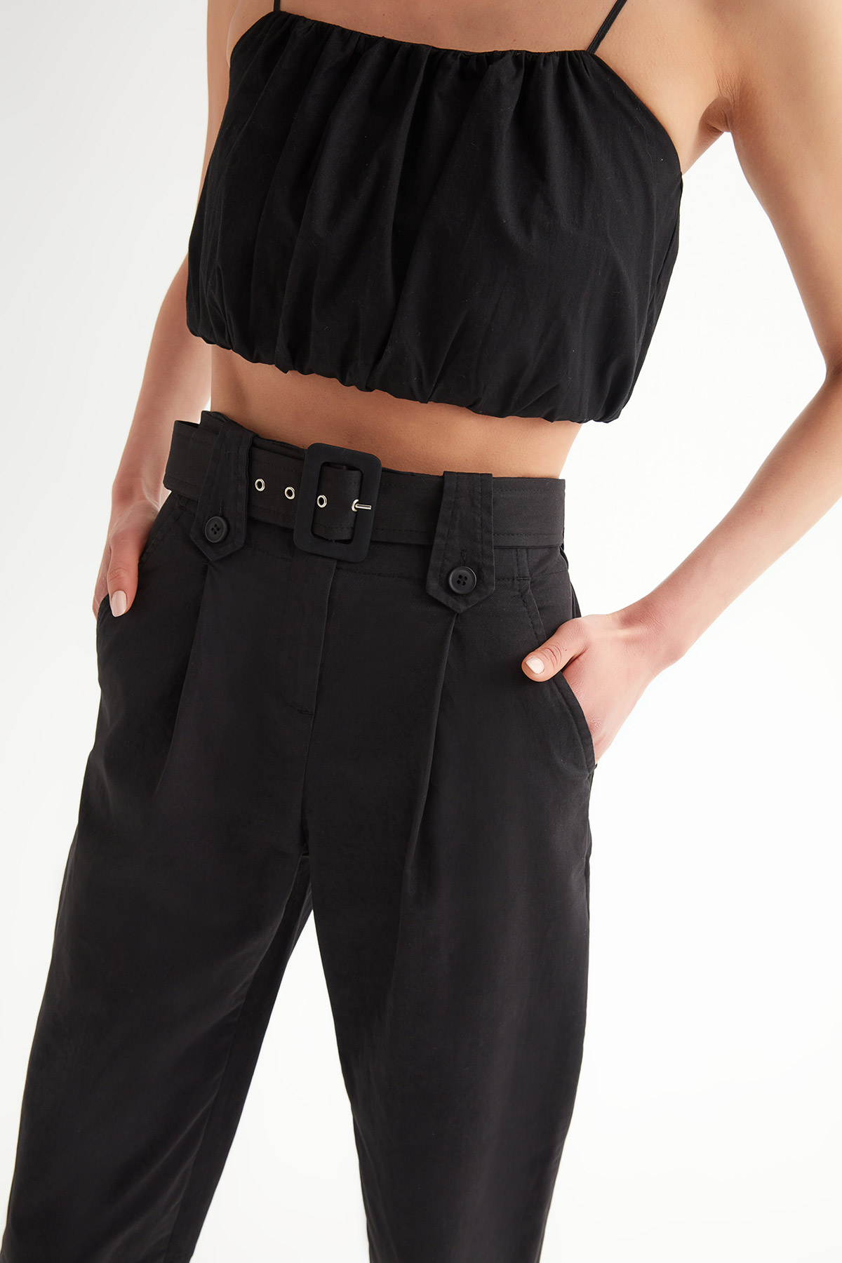 Yüksek Bel Coton Jogger Pantolon | Açelya Okçu 