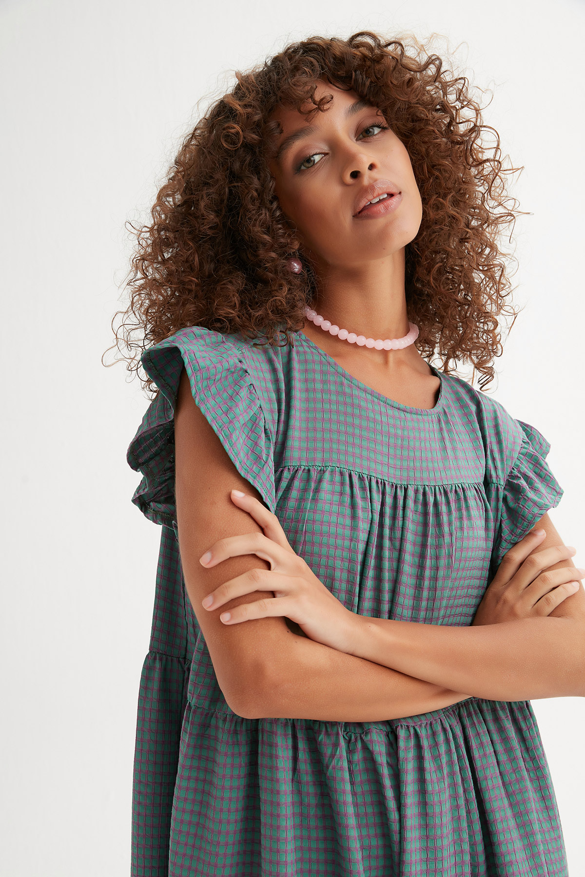 Oversize Pötikare Gofre Elbise | Açelya Okçu 