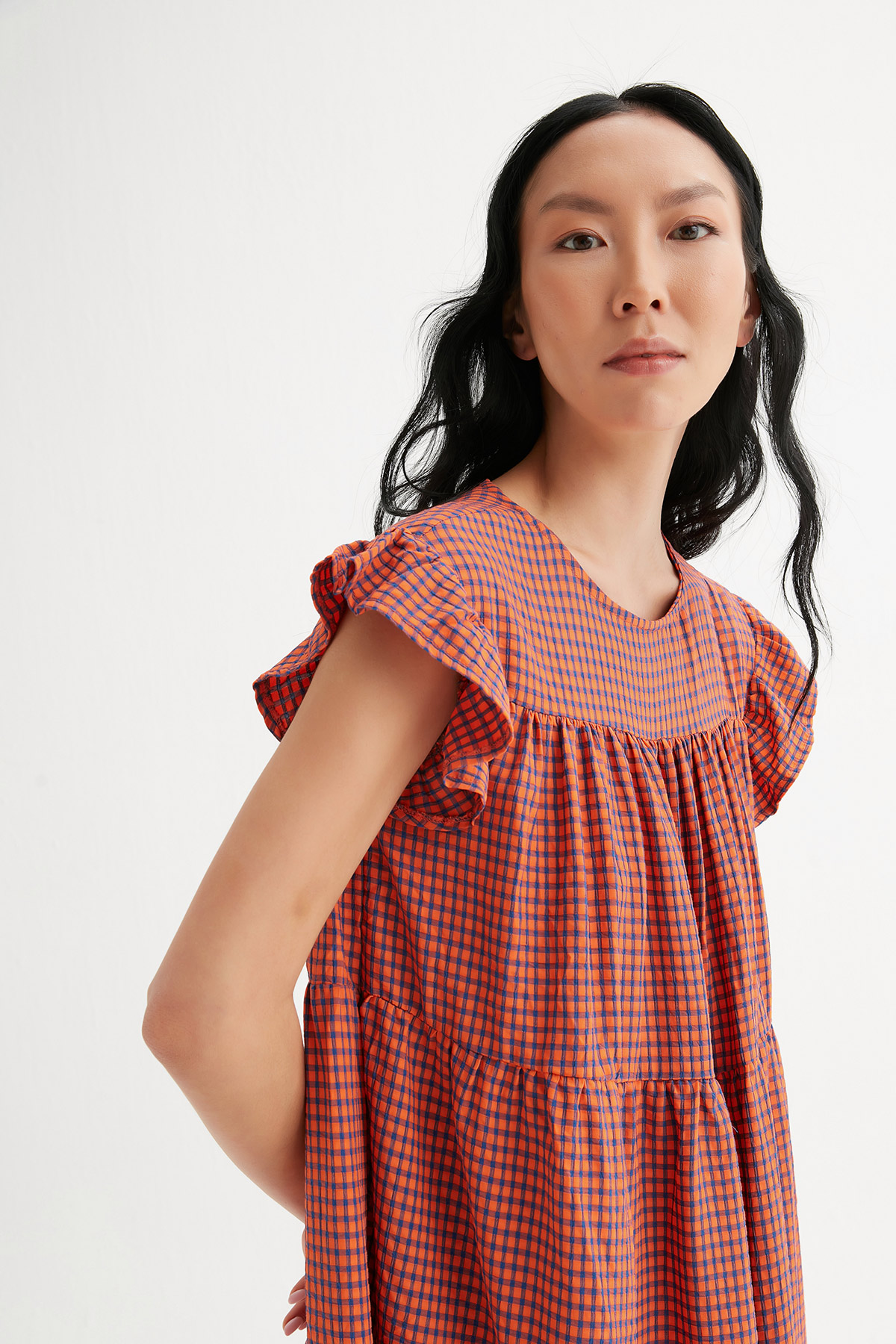 Oversize Pötikare Gofre Elbise | Açelya Okçu 
